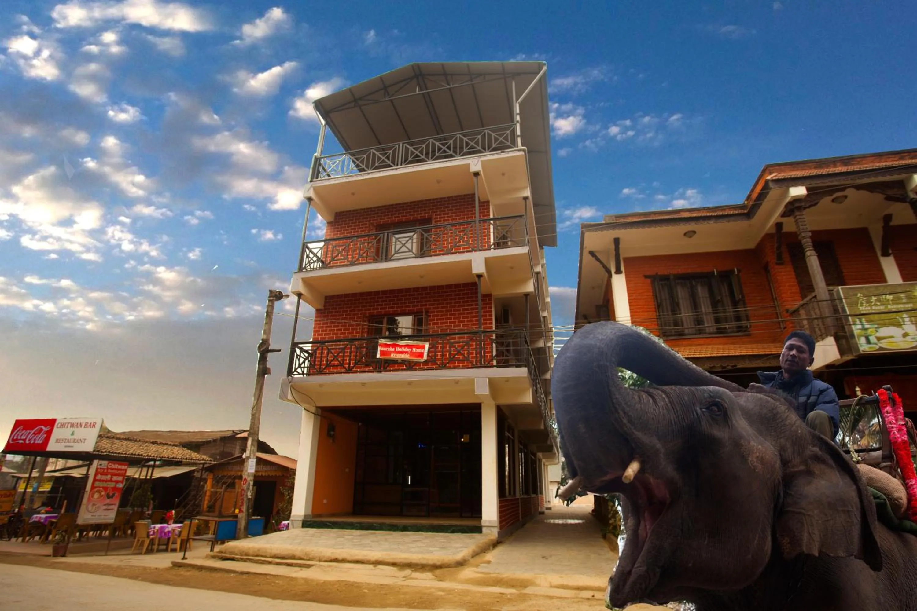 Property building in Sauraha Holiday Home Riverside by managed Hotel Surya Adventure