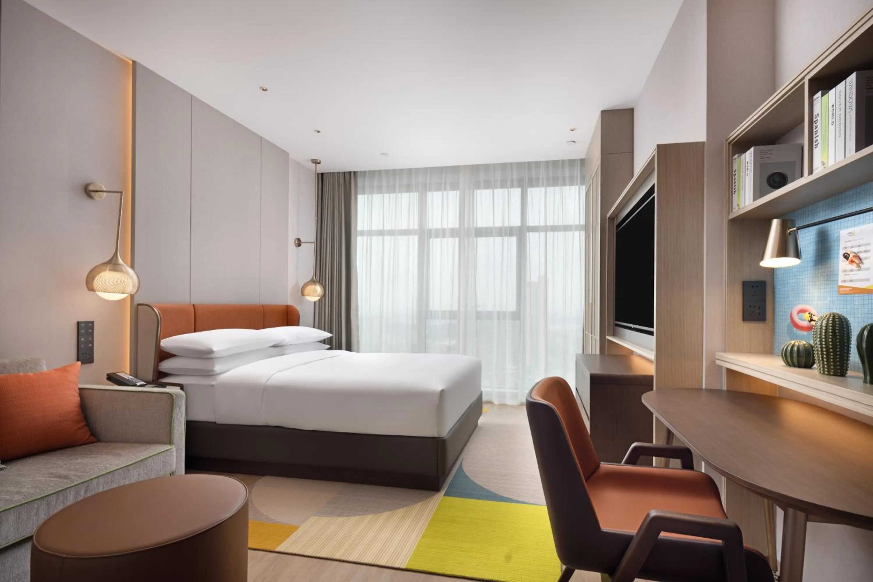 TV and multimedia, Bed in Home2 Suites By Hilton Foshan Jiujiang