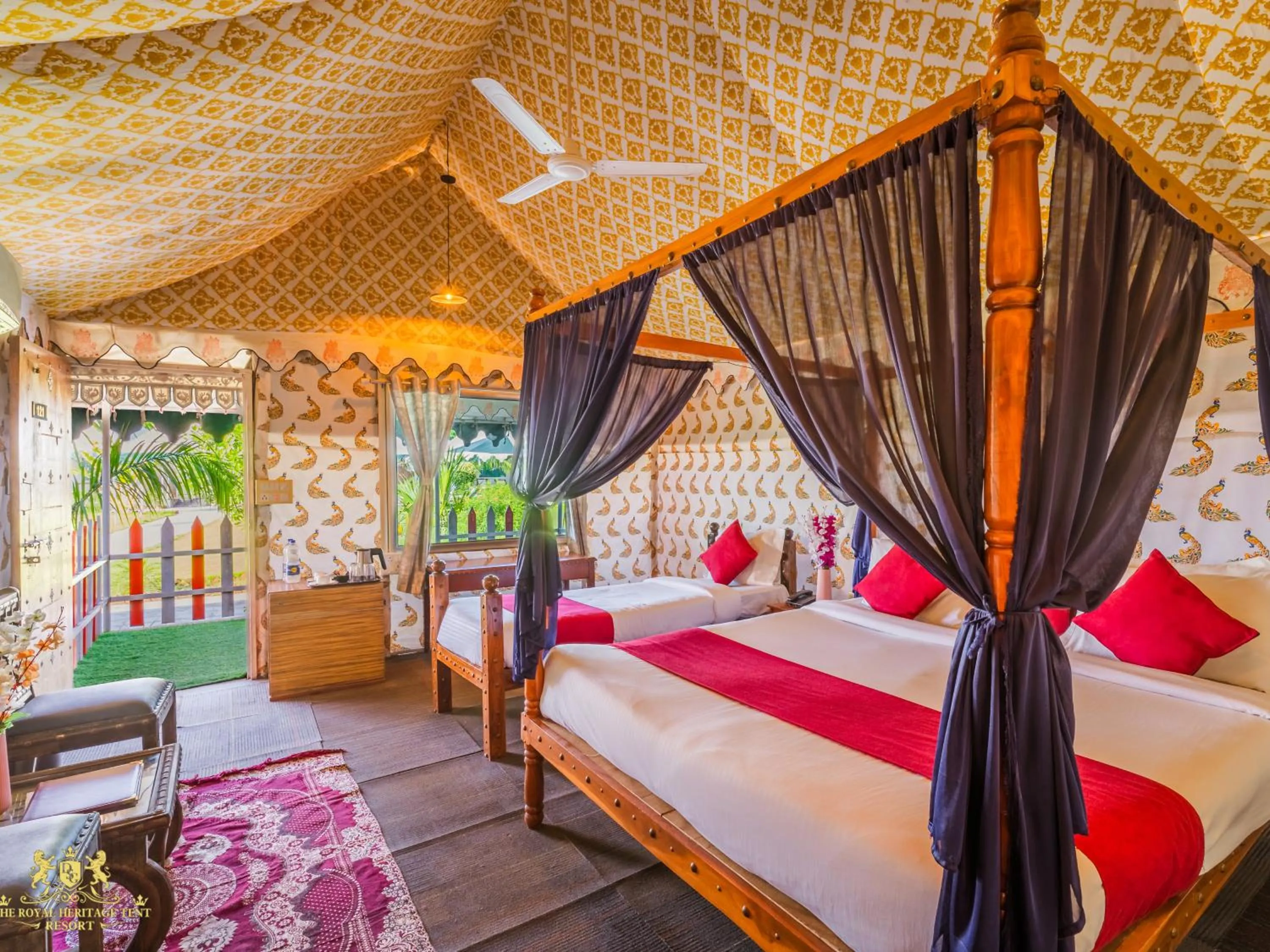 Bedroom, Bed in The Royal Heritage Tent Resort- Tent City Kevadia