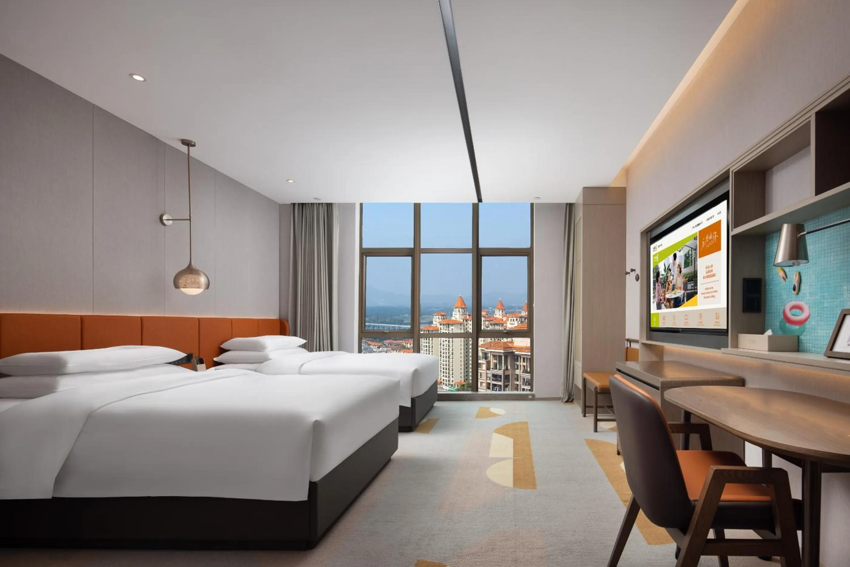 Bed in Home2 Suites by Hilton Shanwei Lufeng