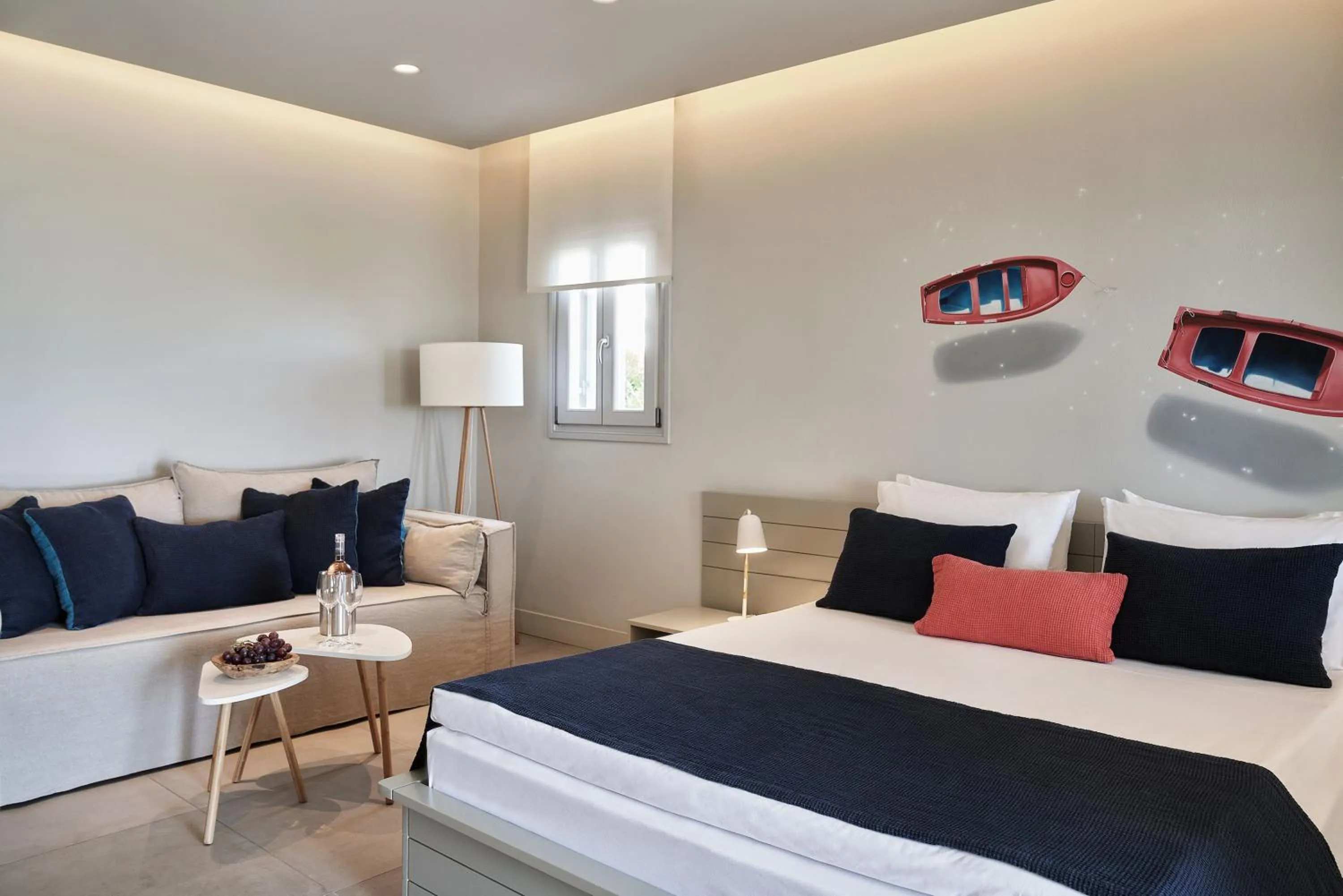 Bedroom, Bed in Poseidon of Paros Hotel & Spa