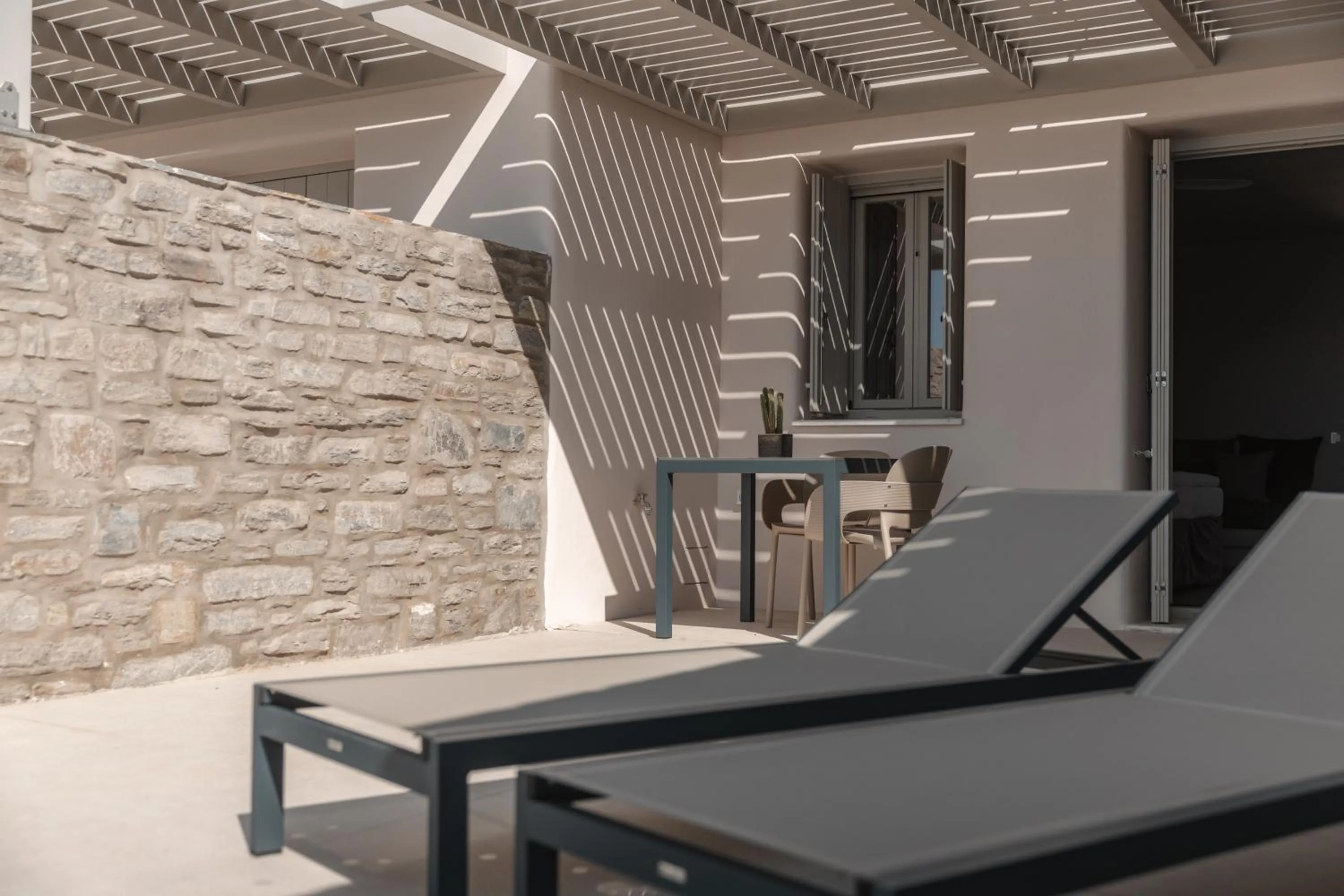 sunbed in Poseidon of Paros Hotel & Spa