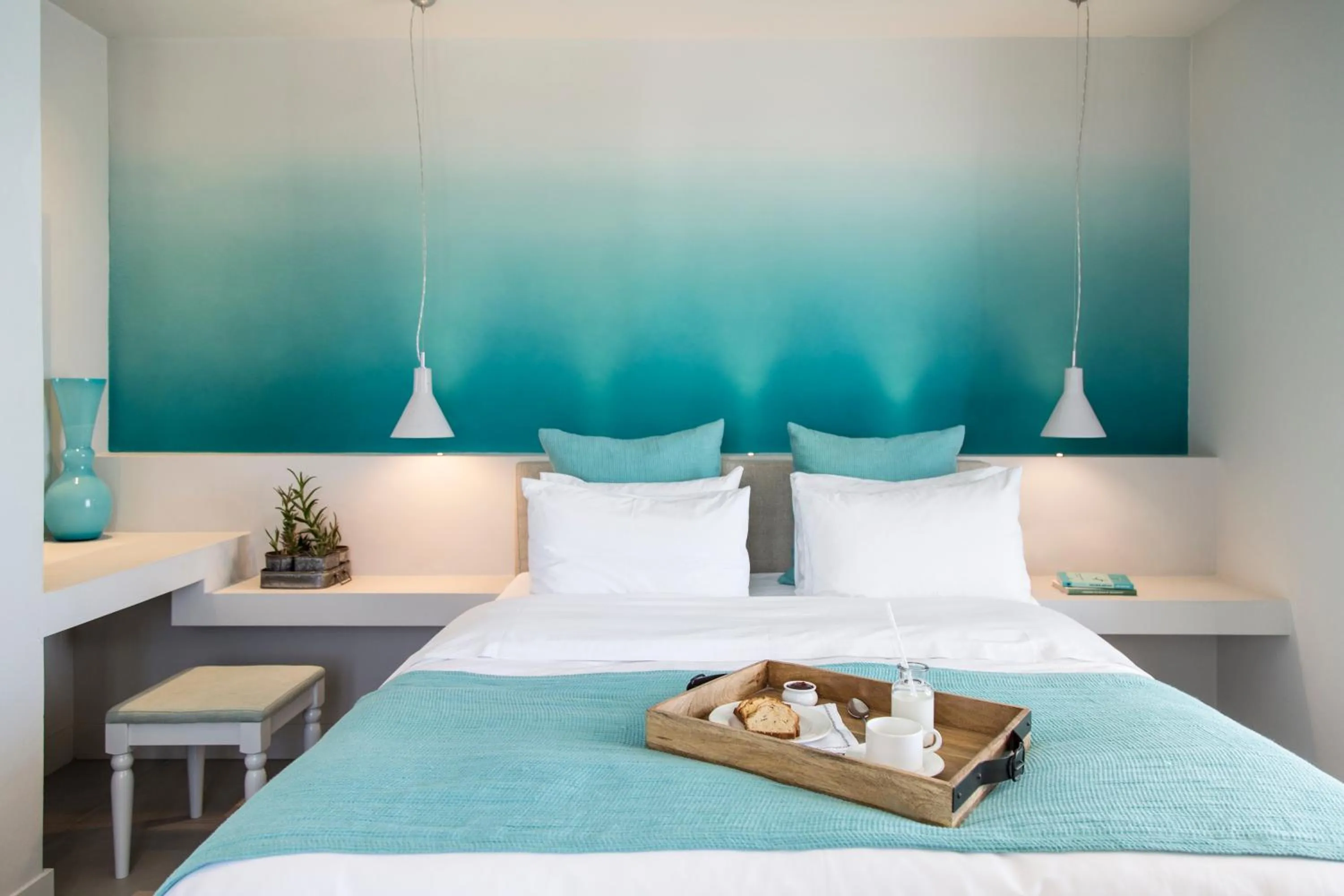 Bedroom, Bed in Poseidon of Paros Hotel & Spa