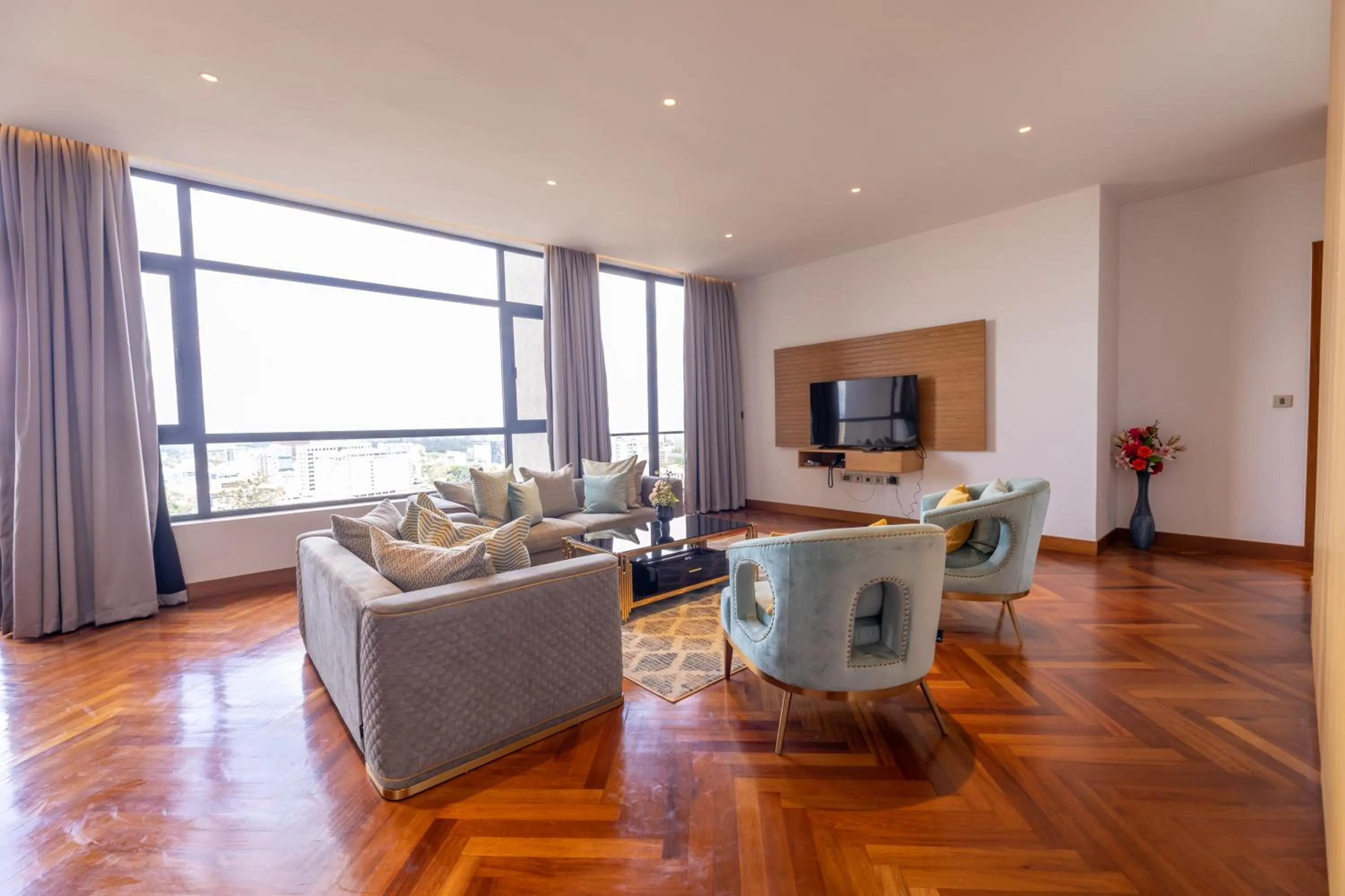 Seating area in Broadwalk Residency