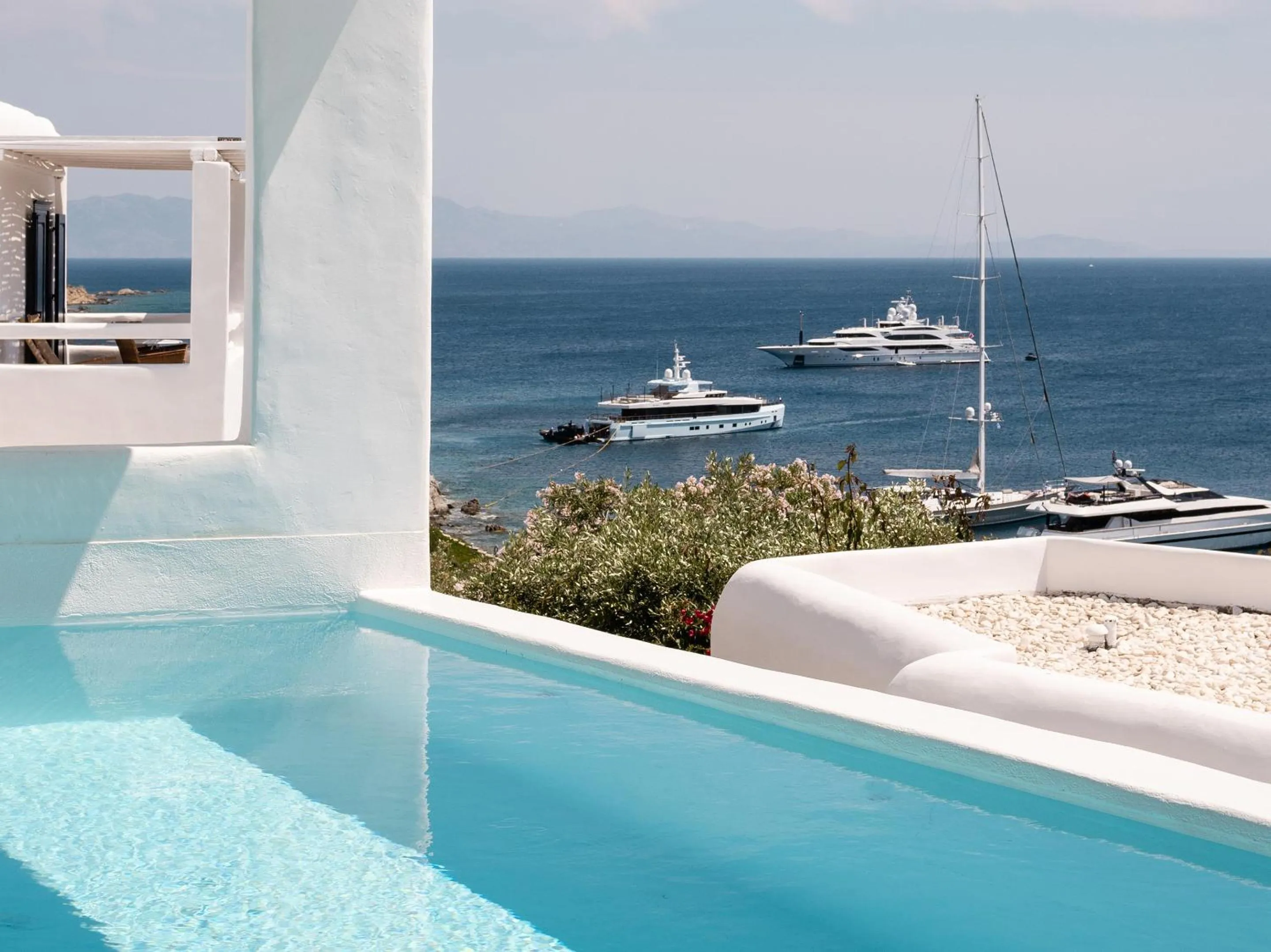 Pool view in Mykonos Blu, A Grecotel Resort to Live