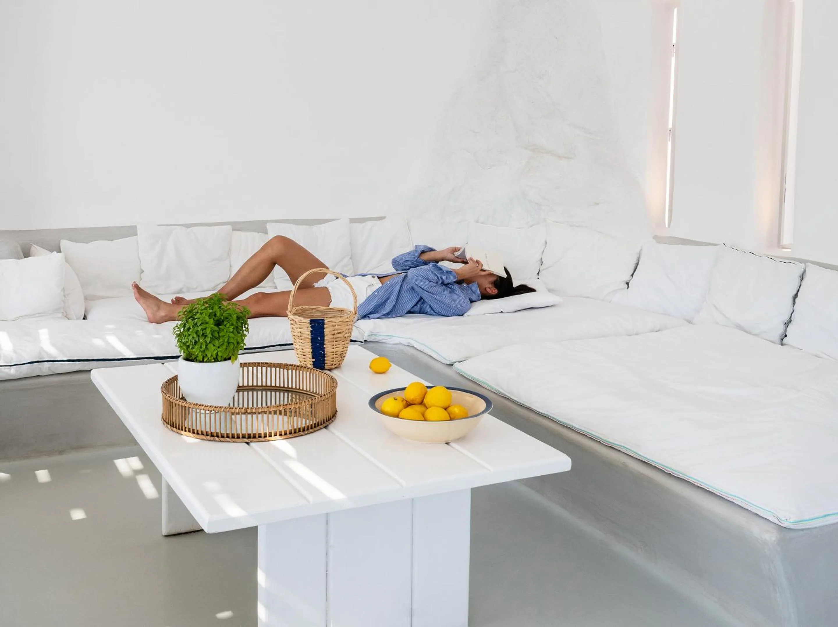 People, Bed in Mykonos Blu, A Grecotel Resort to Live