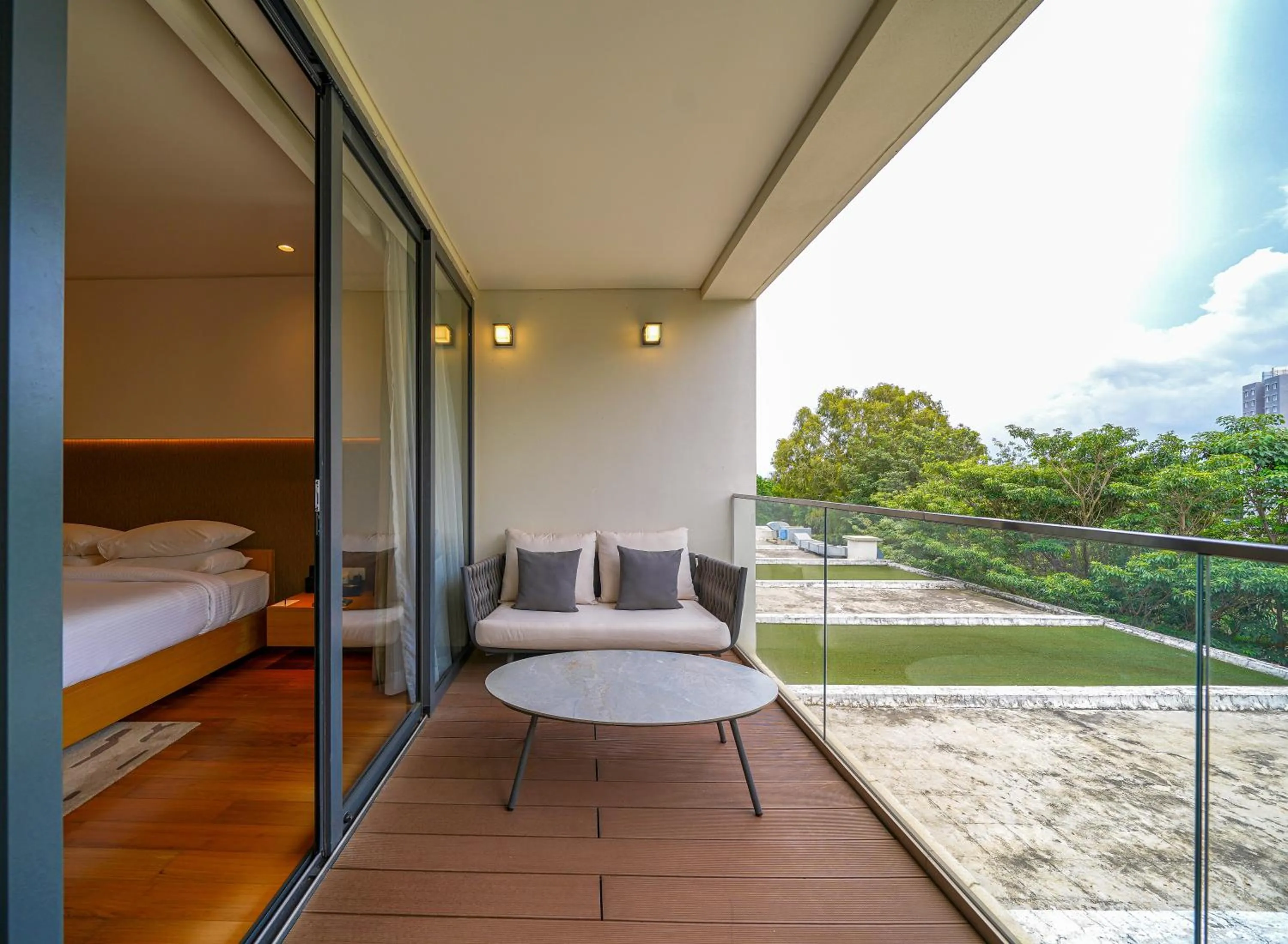 View (from property/room), Bed in BLVD Club - Near BENGALURU AIRPORT