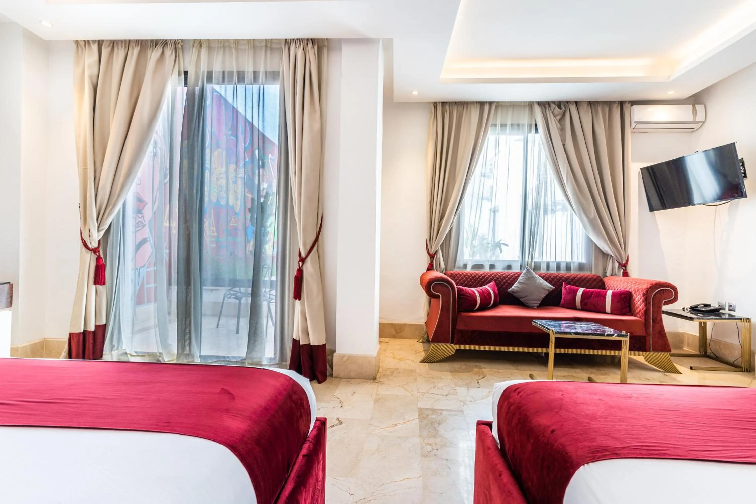 Communal lounge/ TV room, Bed in One Hotel Casablanca