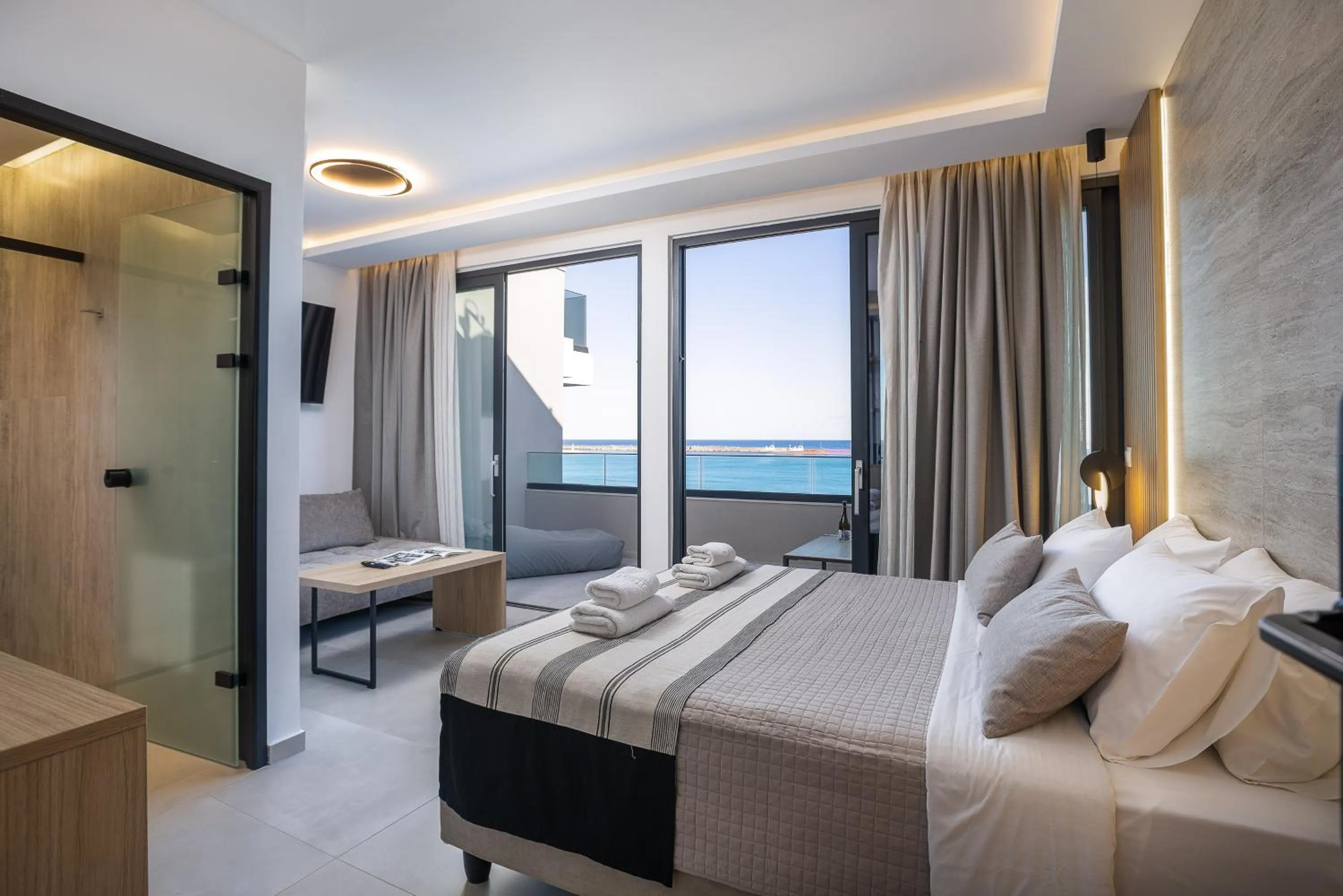 Bed in Poseidon Hotel