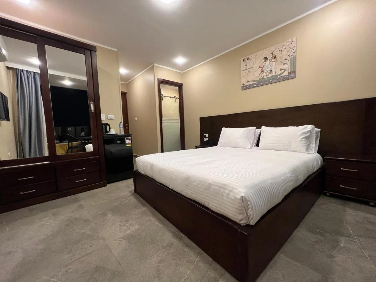 Bed in Asia Grand Museum & Pyramids view