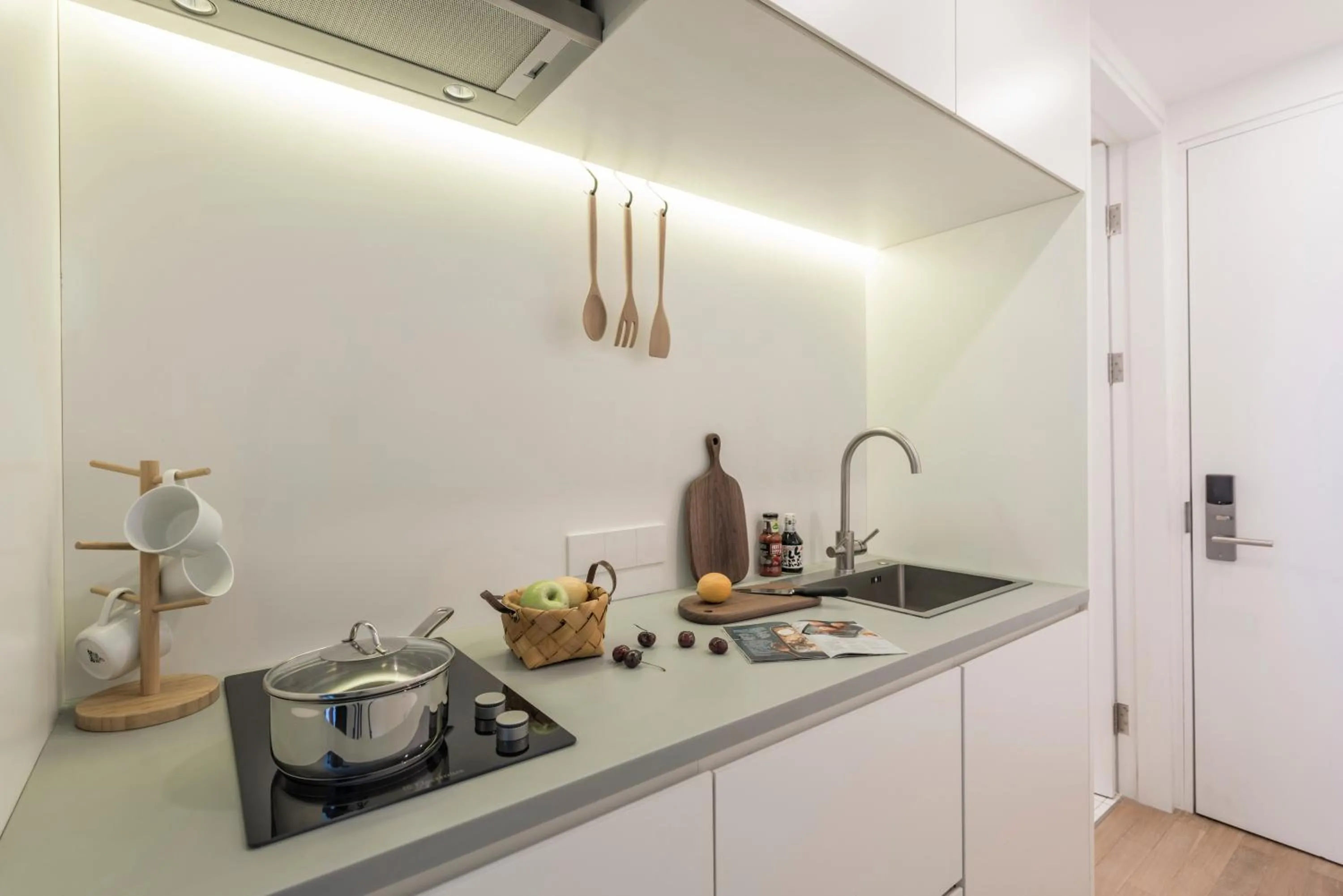 Kitchen or kitchenette in base-Shanghai SUHE Serviced Apartment, Near East Nanjing Road & People's Square