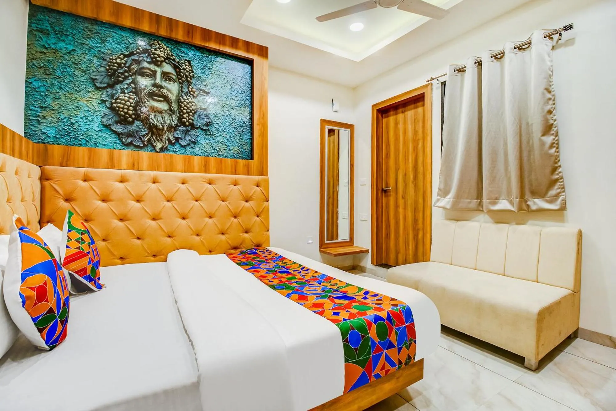 Bed in FabHotel Prime Purple Orchid