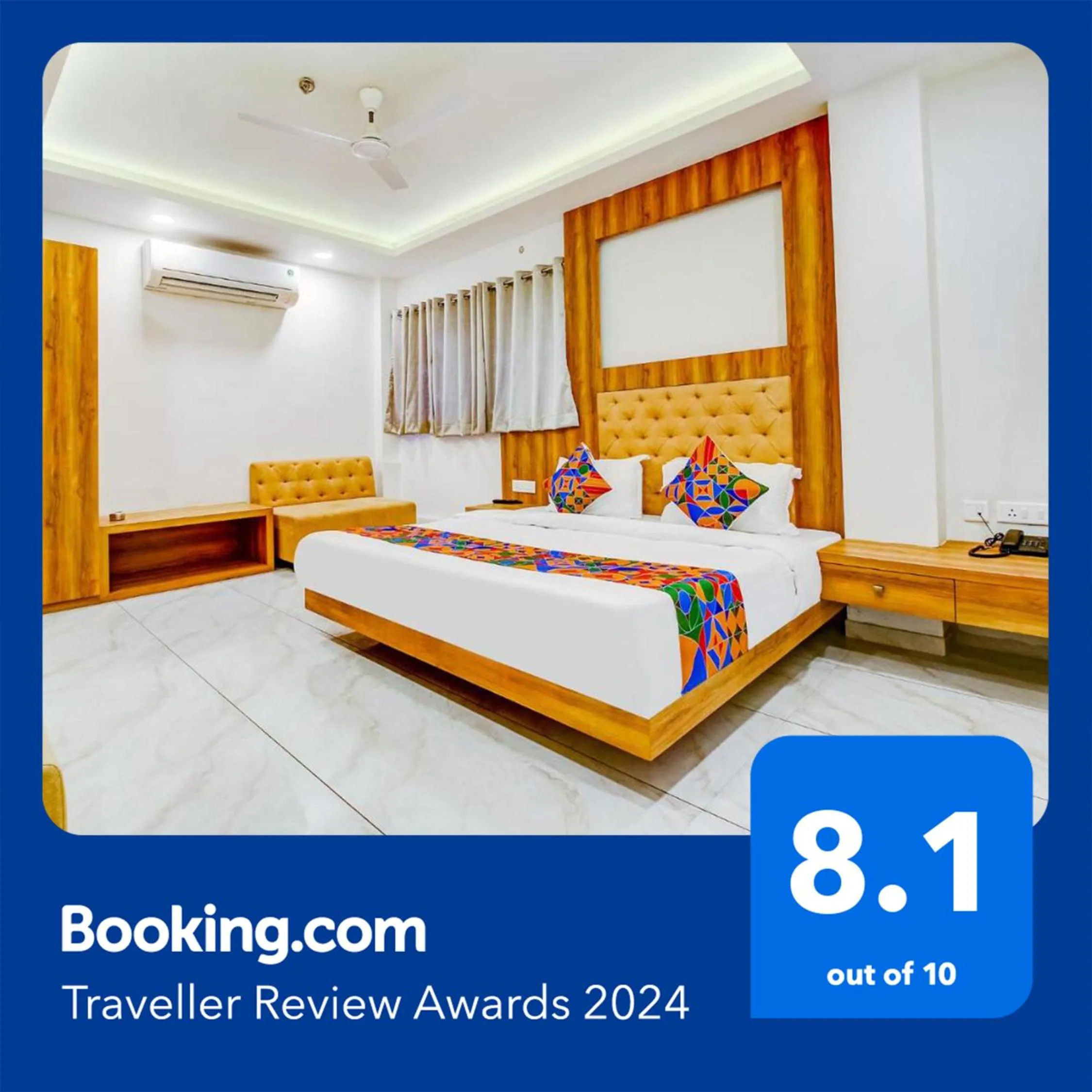 Bed in FabHotel Prime Purple Orchid