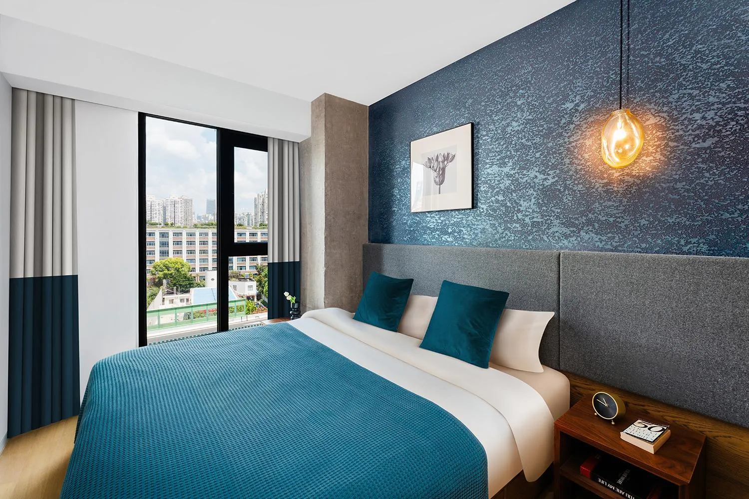 Bedroom, Bed in basePLUS-Shanghai Binjiang Serviced Apartment