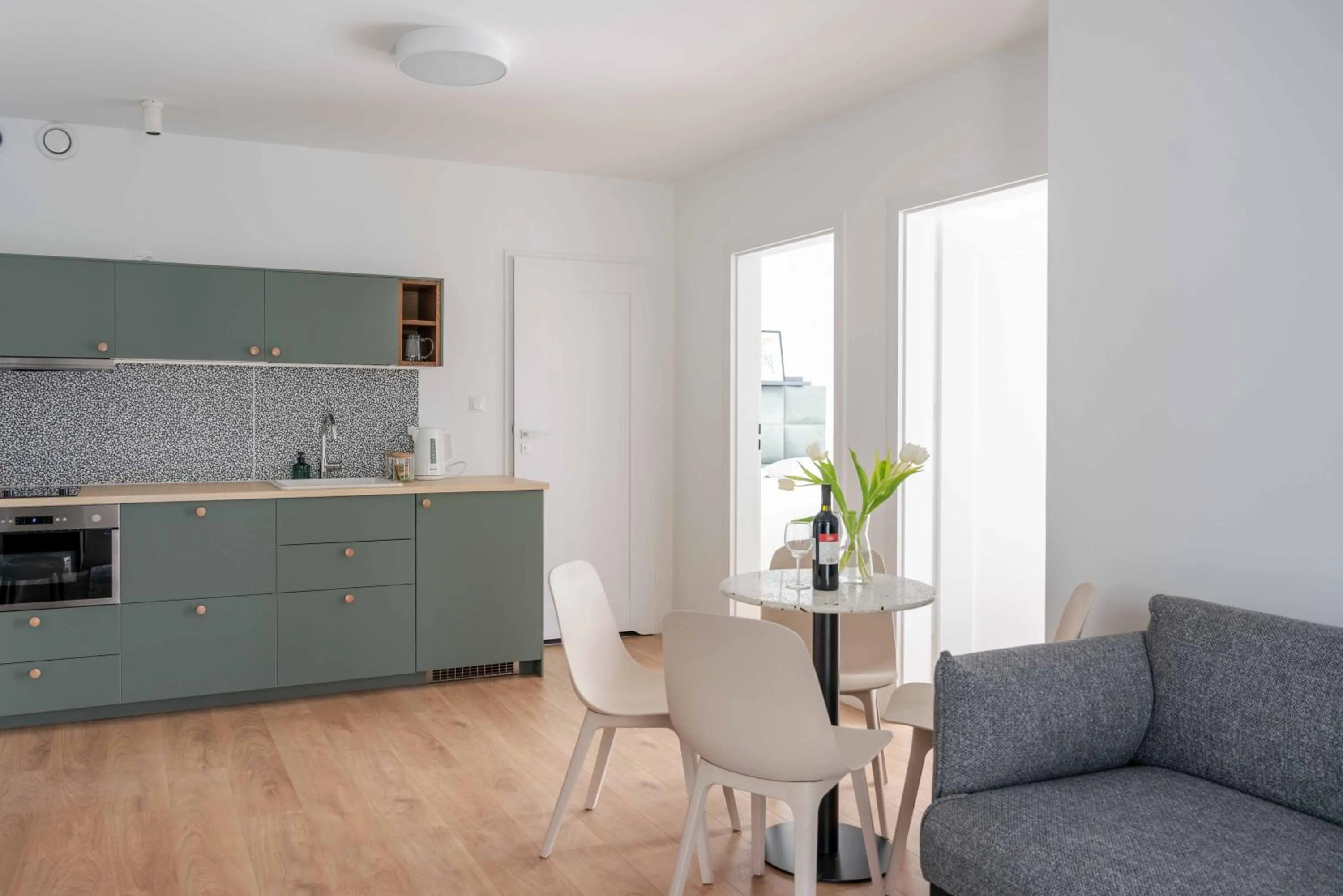 Kitchen or kitchenette in Aparthotel Weissa 7