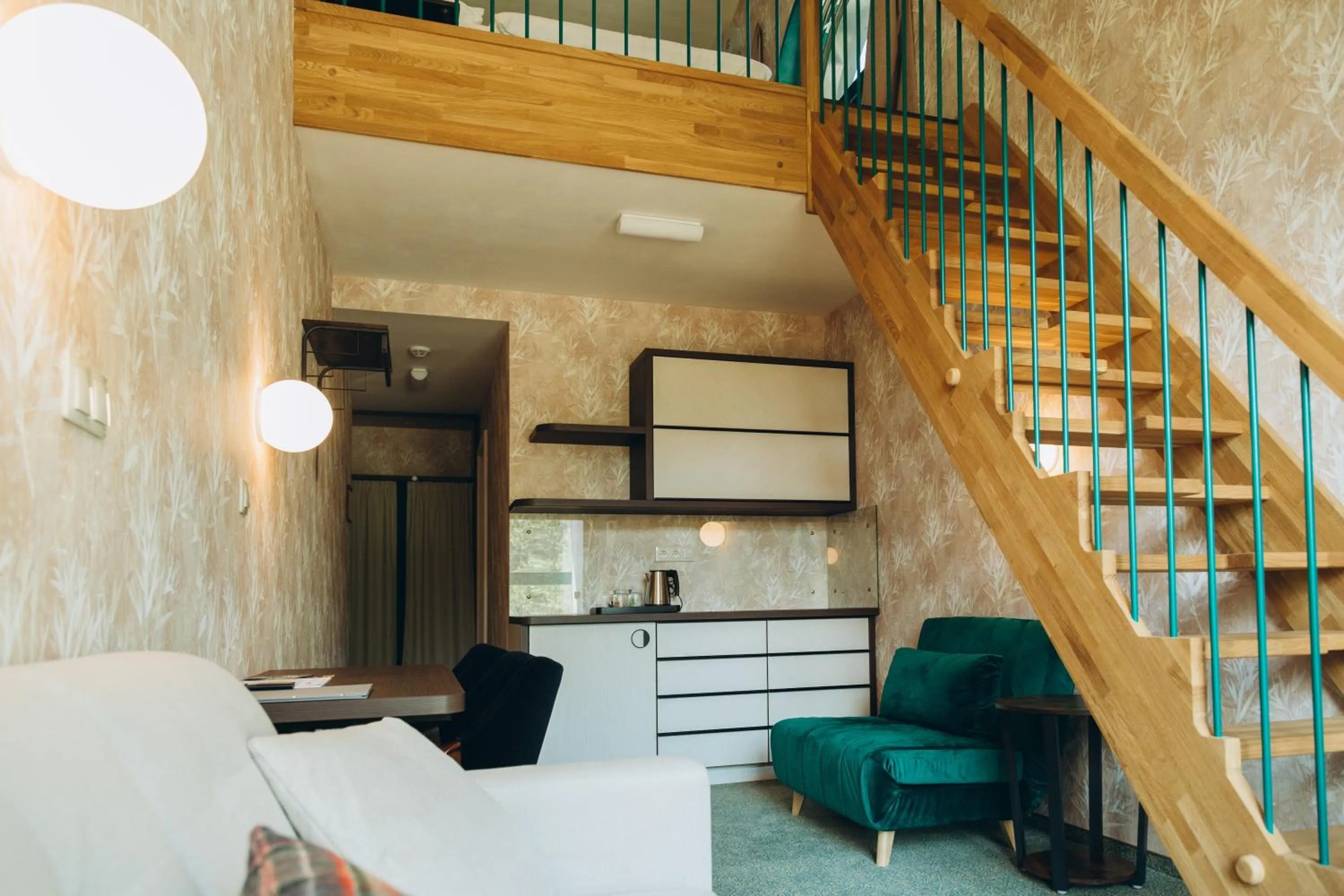 Kitchen or kitchenette, Bed in Hotel Vodník