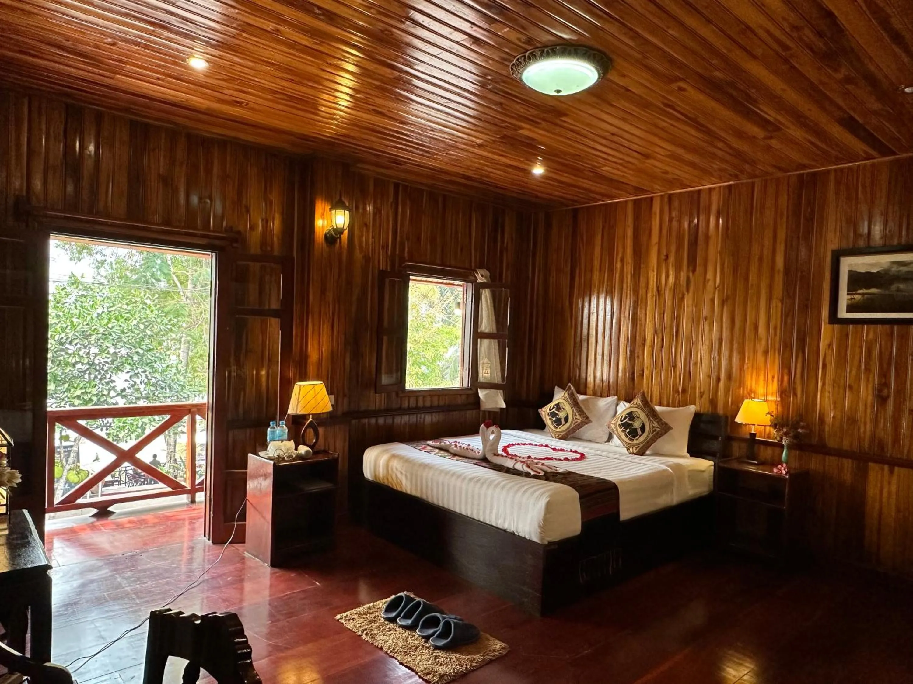 Living room, Bed in Villa Alounsavath Mekong Riverside