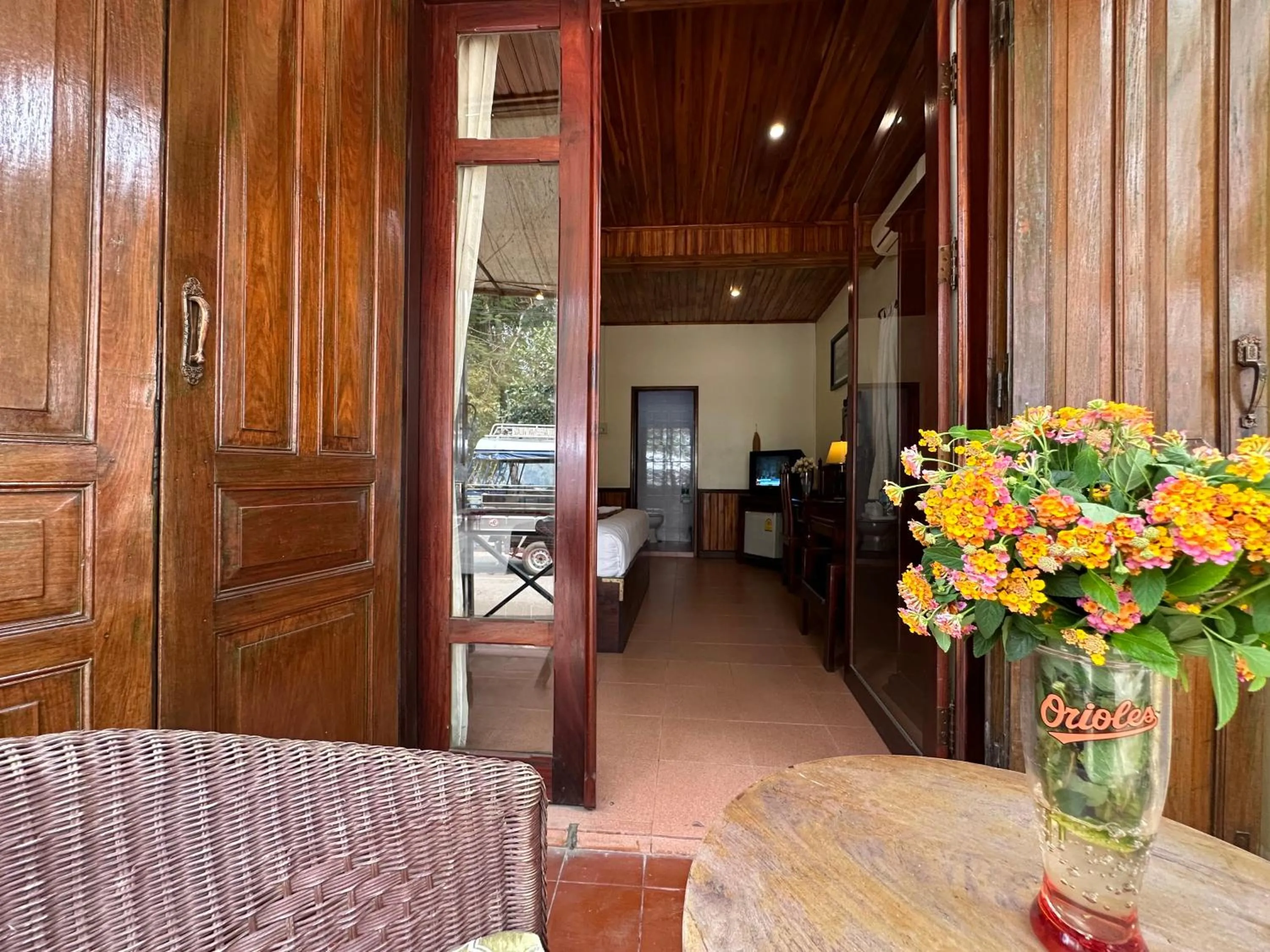 Bed in Villa Alounsavath Mekong Riverside