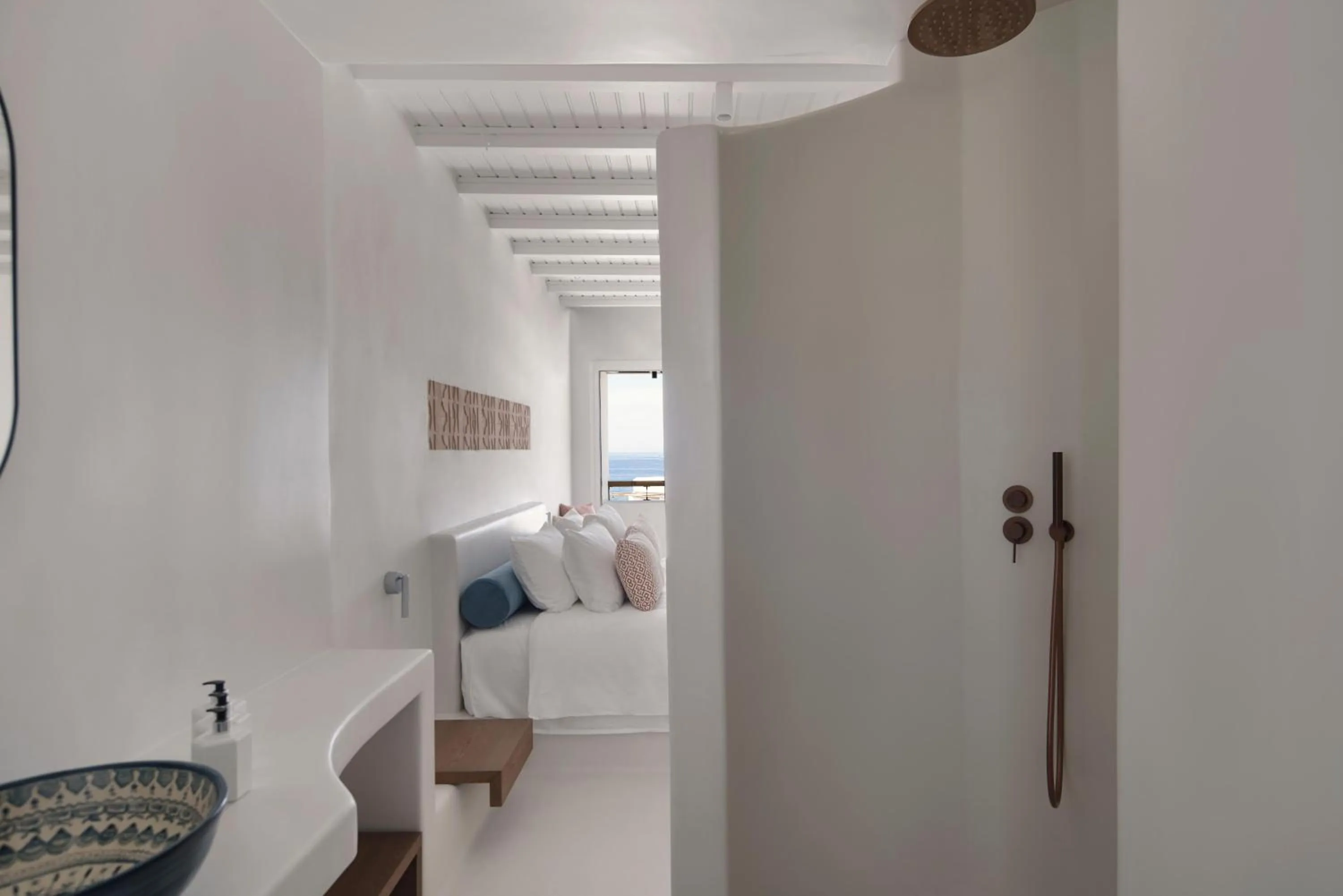 Bathroom, Bed in Andronis Minois