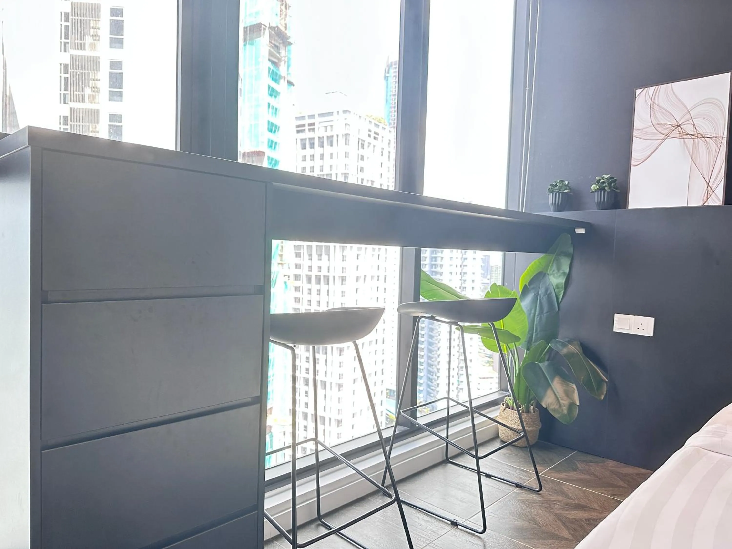 Seating area in Scarletz Suites KLCC Twin Tower by Purple Orchid