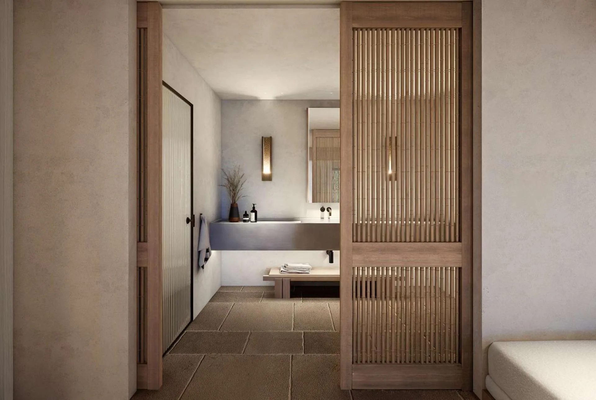 Bathroom, Bed in Meros, Santikos Collection