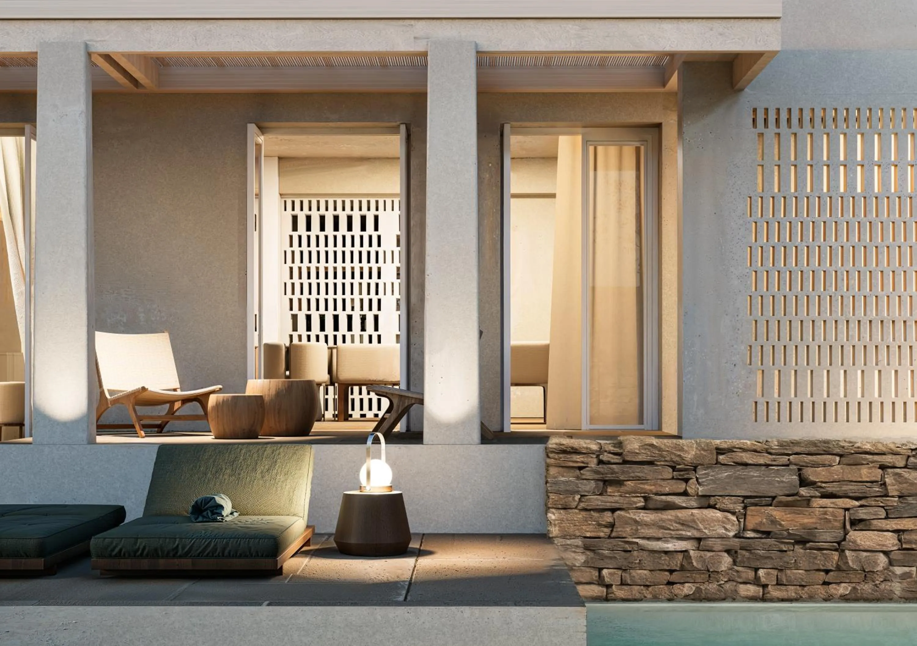 Seating area in Meros, Santikos Collection