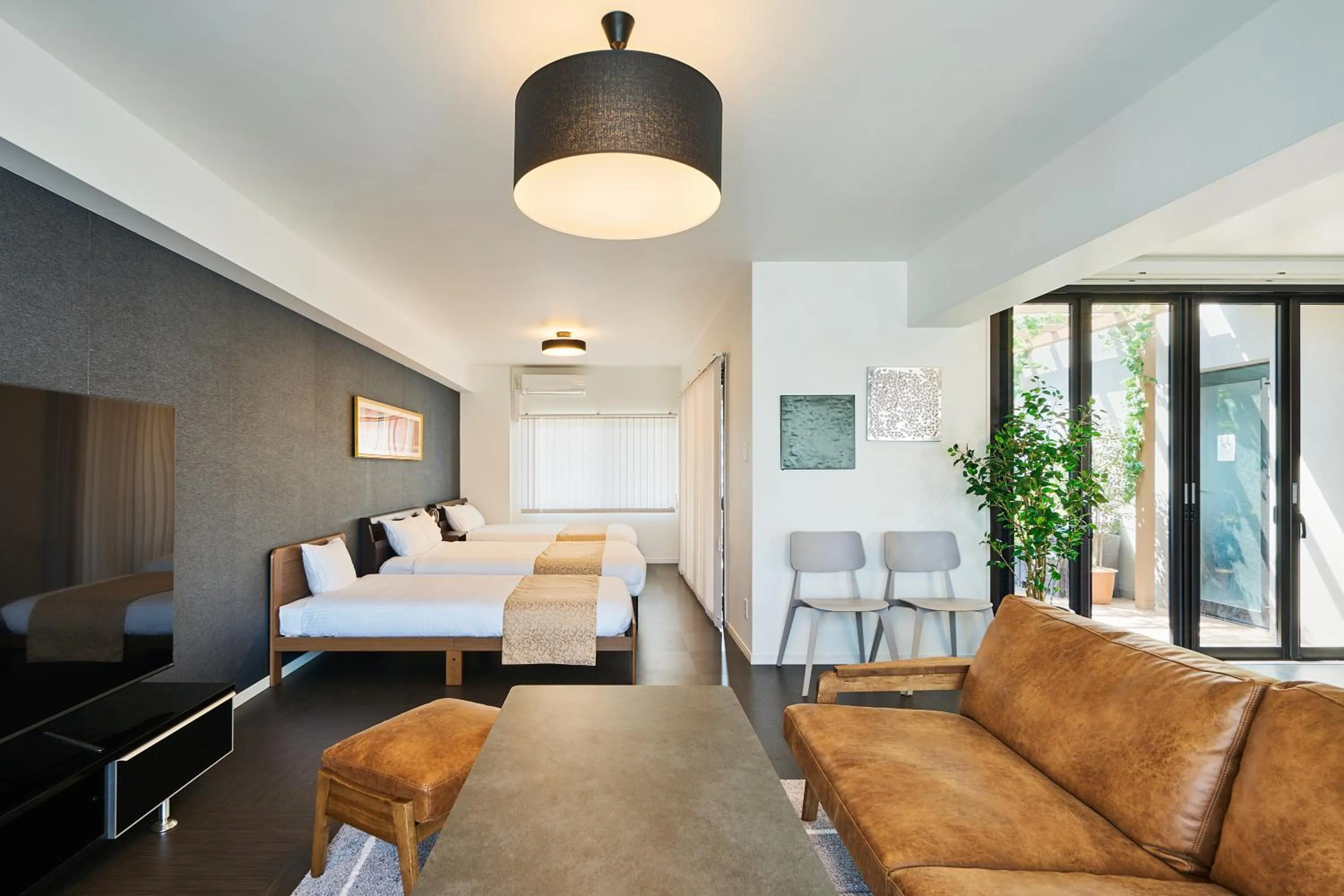 Living room, Bed in ALFACIO RIVERSIDE STAY HAKATA