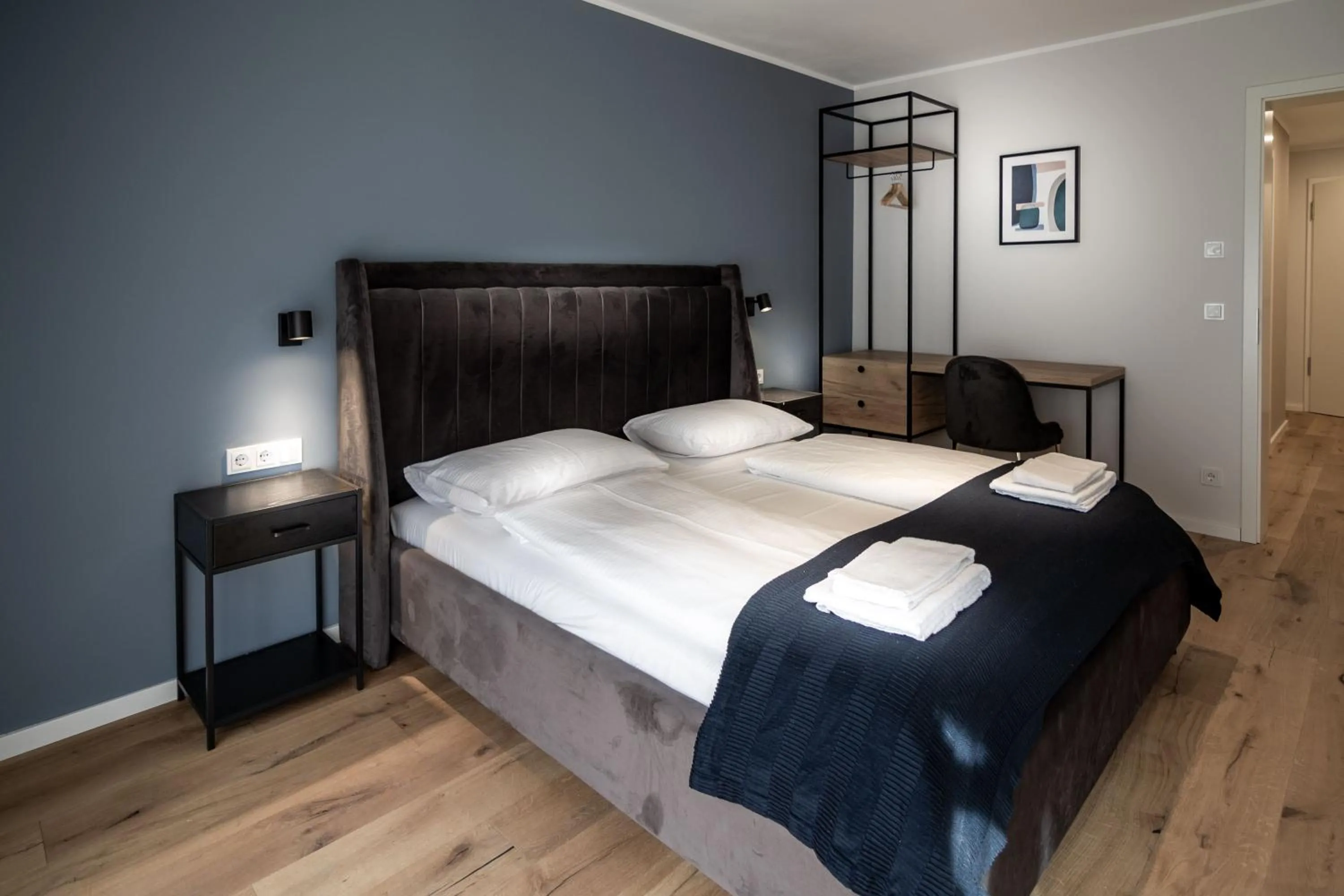 Bed in Sleep Inn Medienhafen Suites