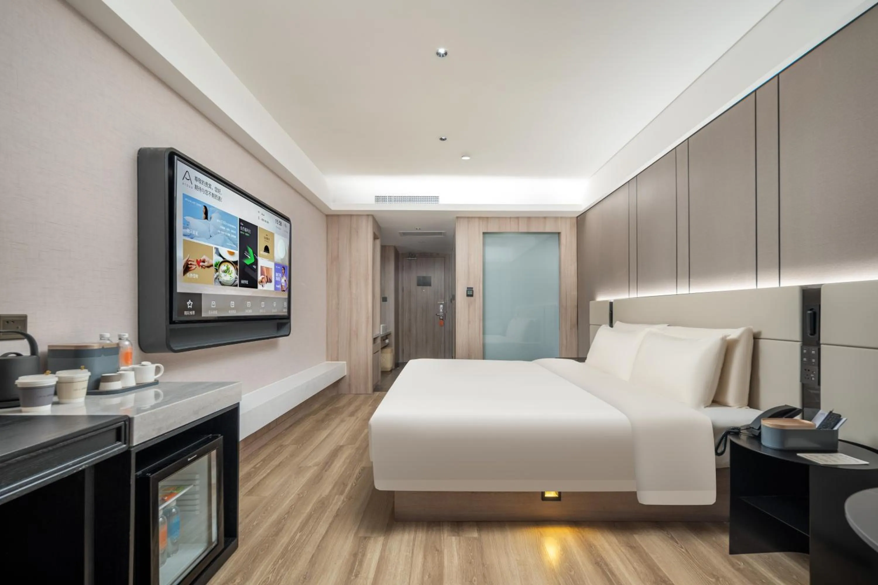 Bed in Atour Hotel Qingdao Olympic Sailing Center May Fourth Square