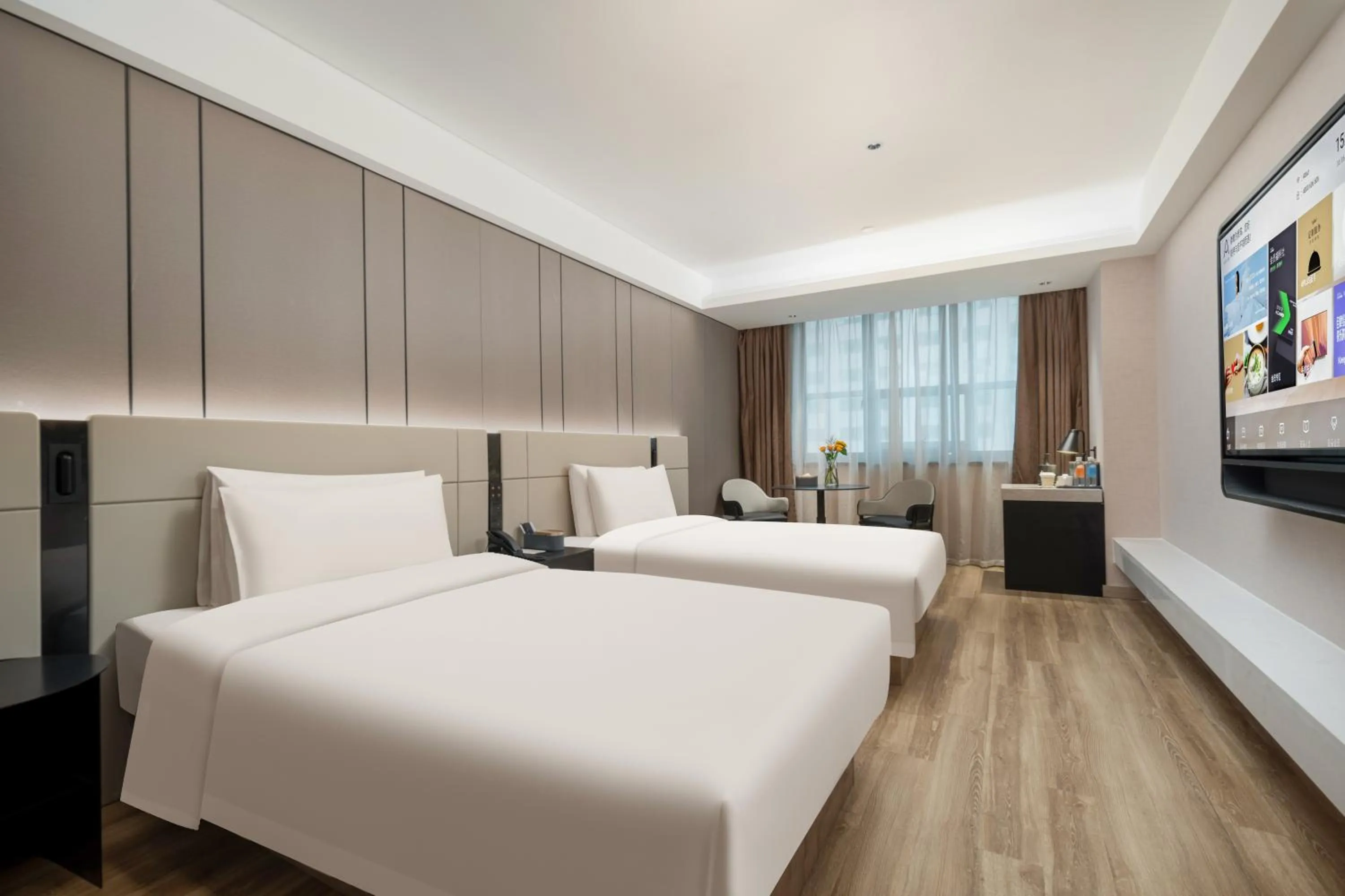 Bed in Atour Hotel Qingdao Olympic Sailing Center May Fourth Square