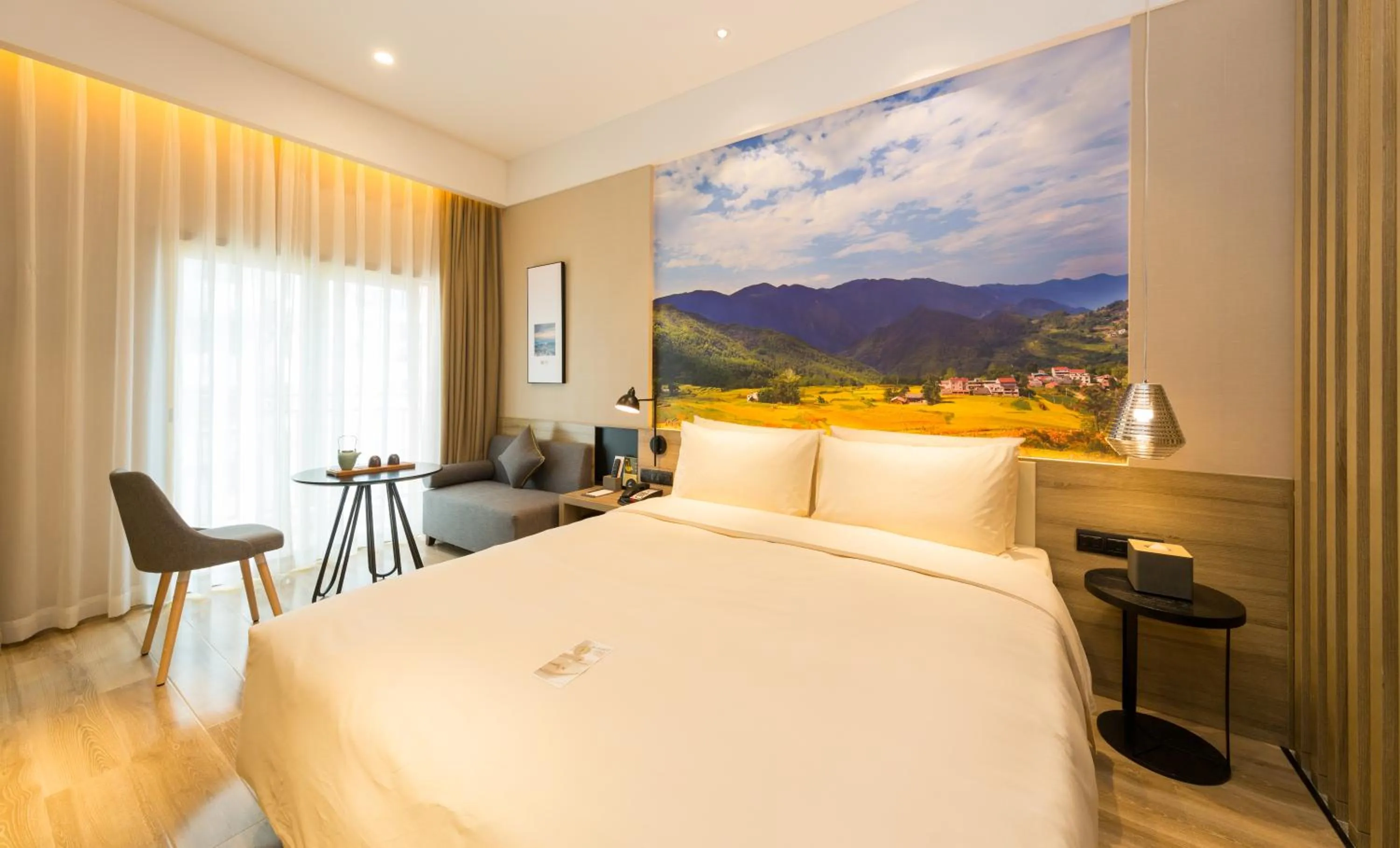 Bed in Atour Hotel Chongqing Hongyadong Riverview