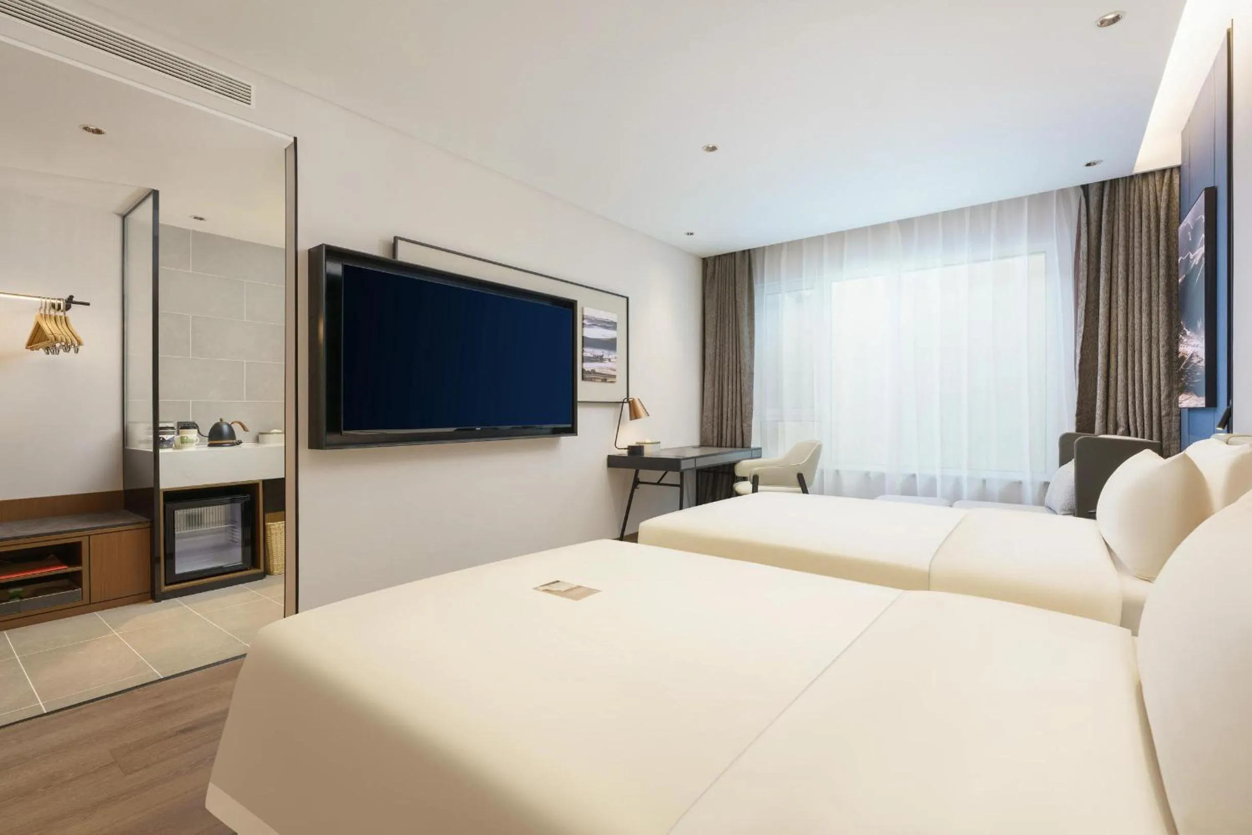 Bed in Atour Hotel Dalian Airport