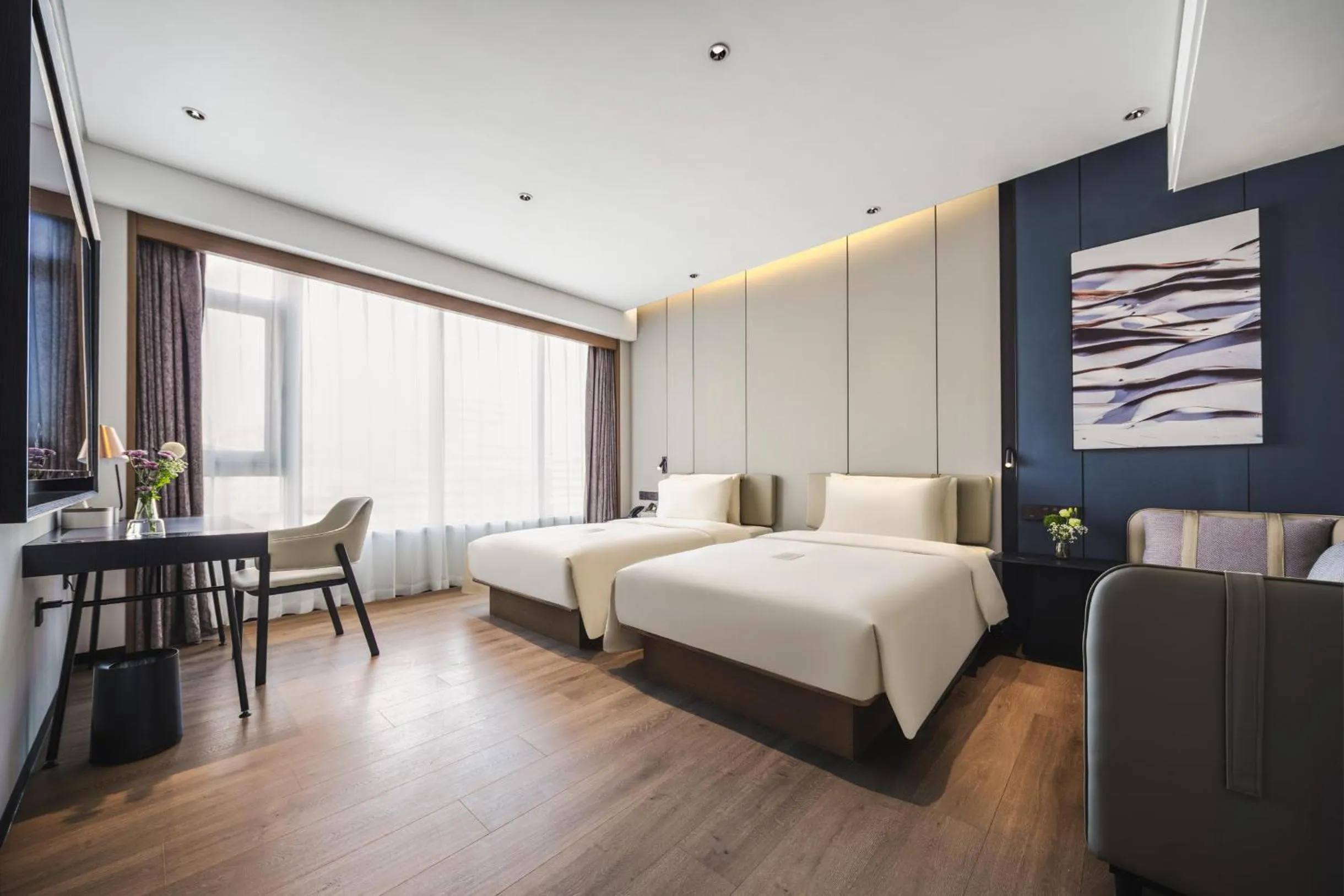 Bed in Atour Hotel Dalian Development Zone