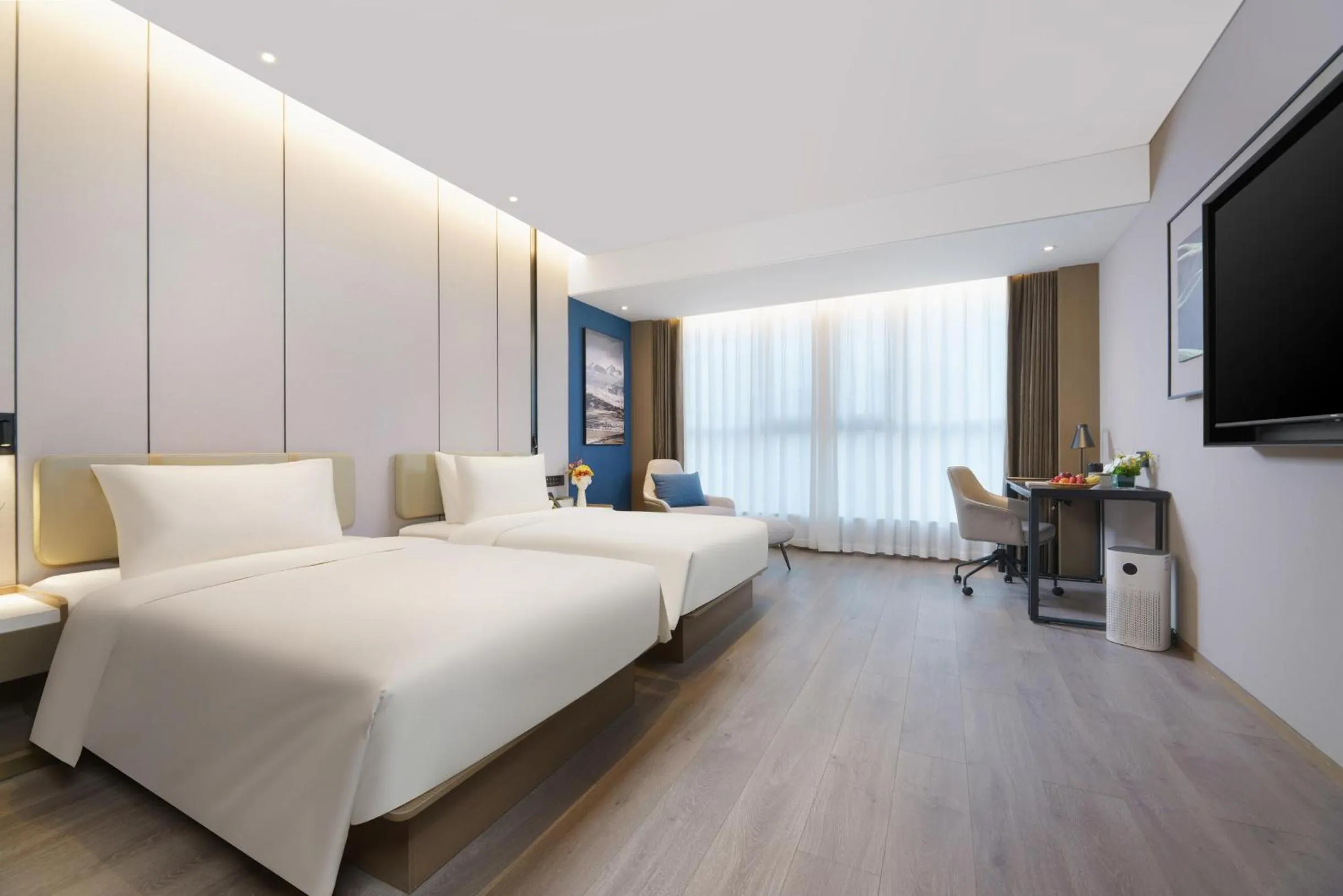 Bed in Atour Hotel Jinan West Railway Station