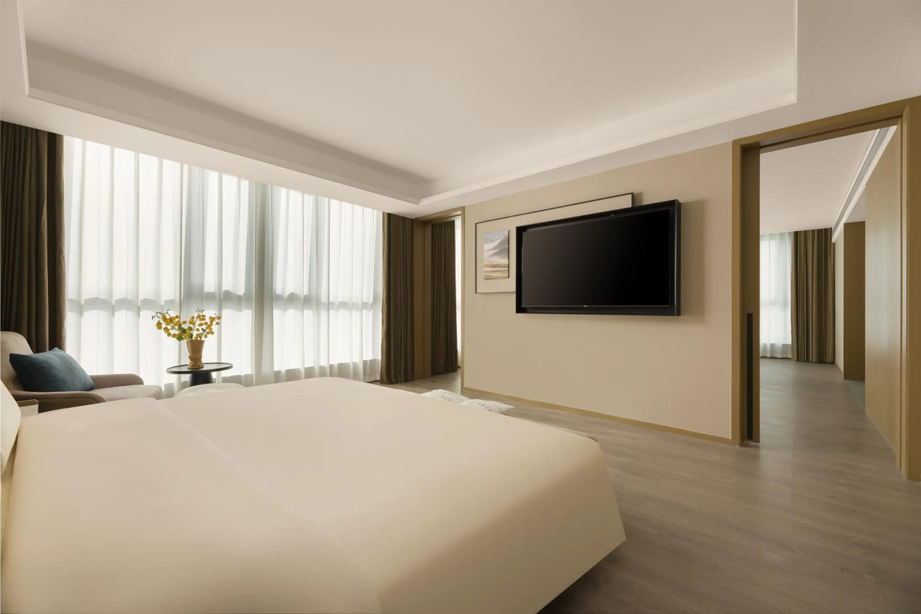 Bed in Atour Hotel Jinan West Railway Station