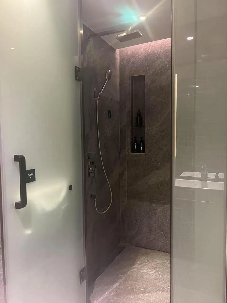 Shower in Atour X Hotel Zhujiang New Town Tianhe Park Station Guangzhou close to Canton Fair -Free shuttle bus to Canton Fair