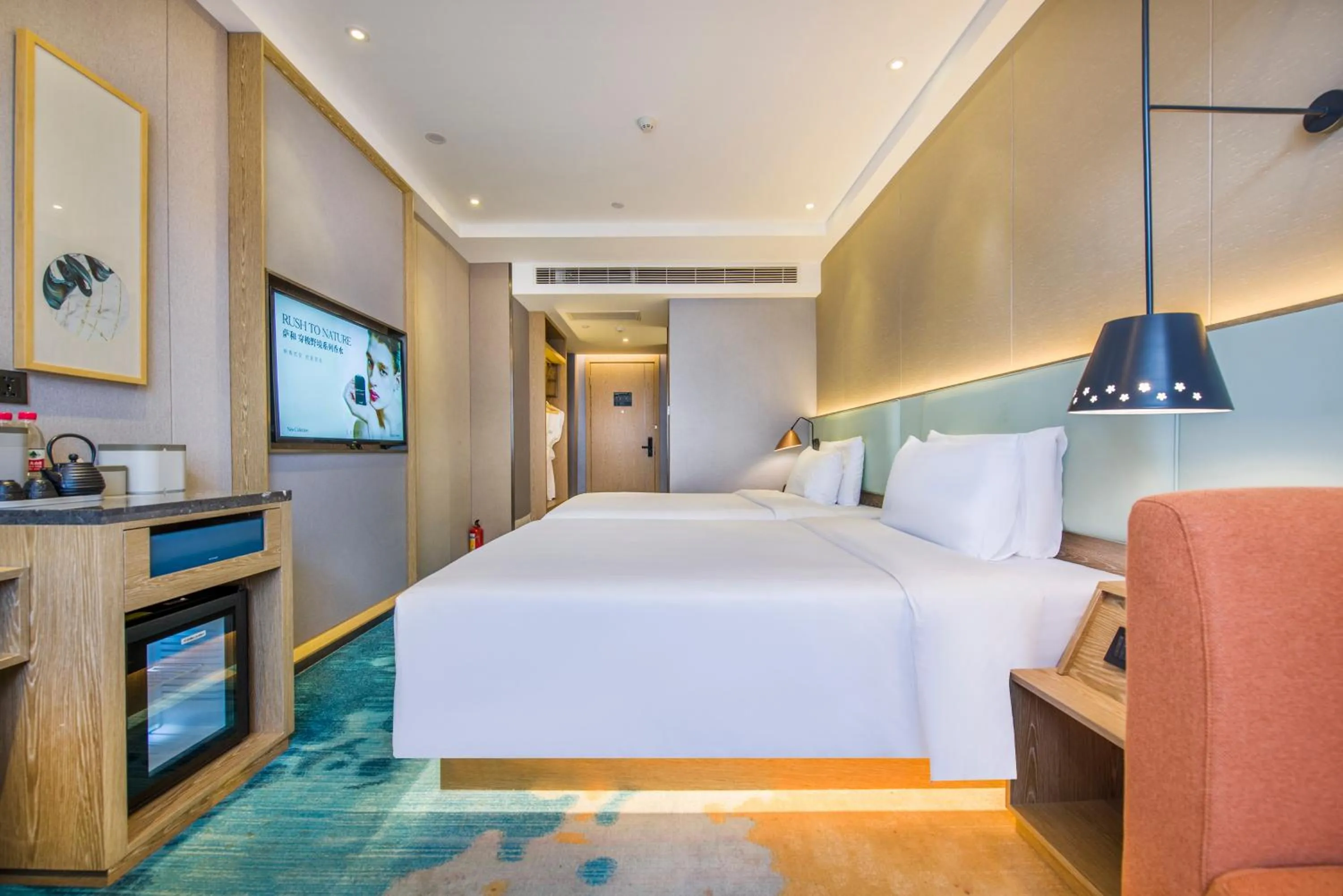 Bedroom, Bed in Atour X Hotel Zhujiang New Town Tianhe Park Station Guangzhou close to Canton Fair -Free shuttle bus to Canton Fair