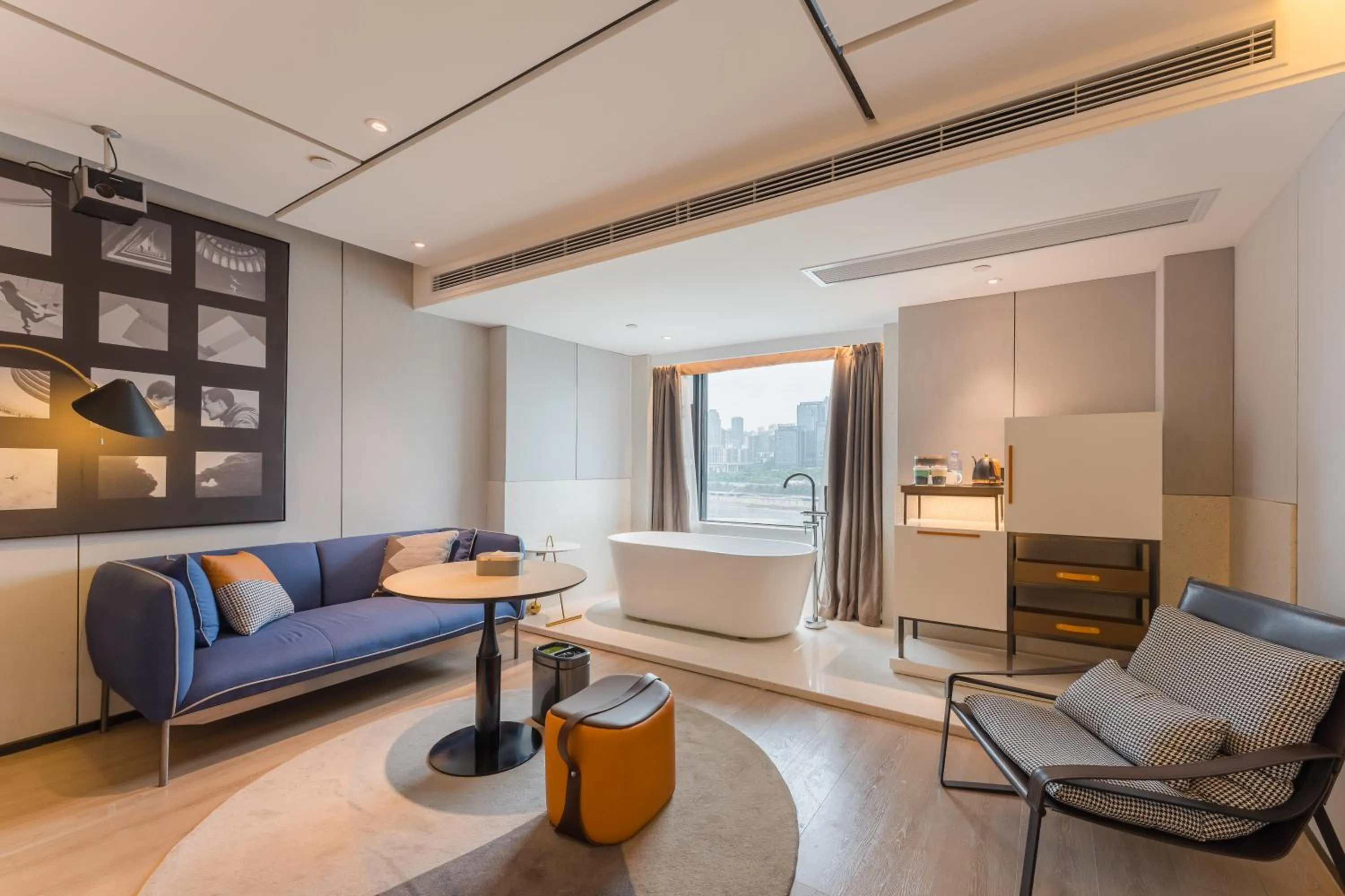 Living room in Atour S Hotel Chongqing Jiefangbei Hongyadong Riverview