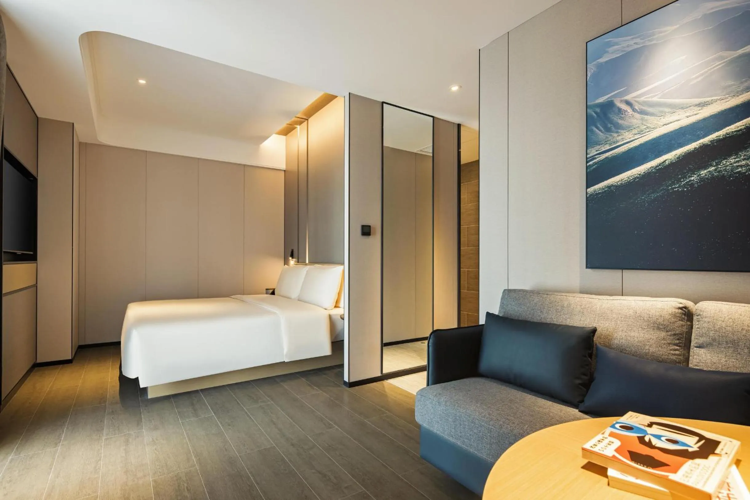 Bed in Atour Hotel Chongqing Qibo Center