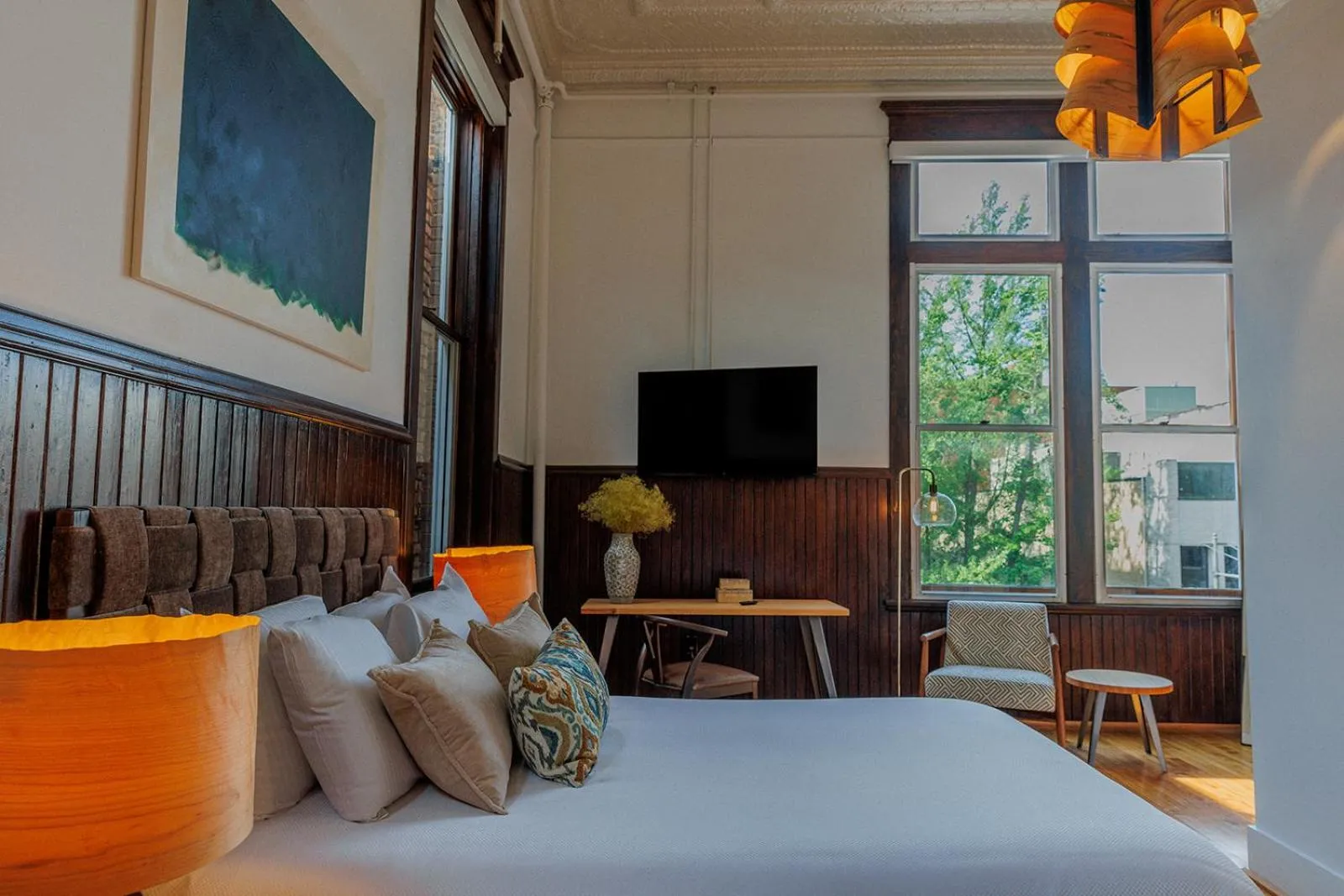 Bed in Fire Station One Boutique Hotel