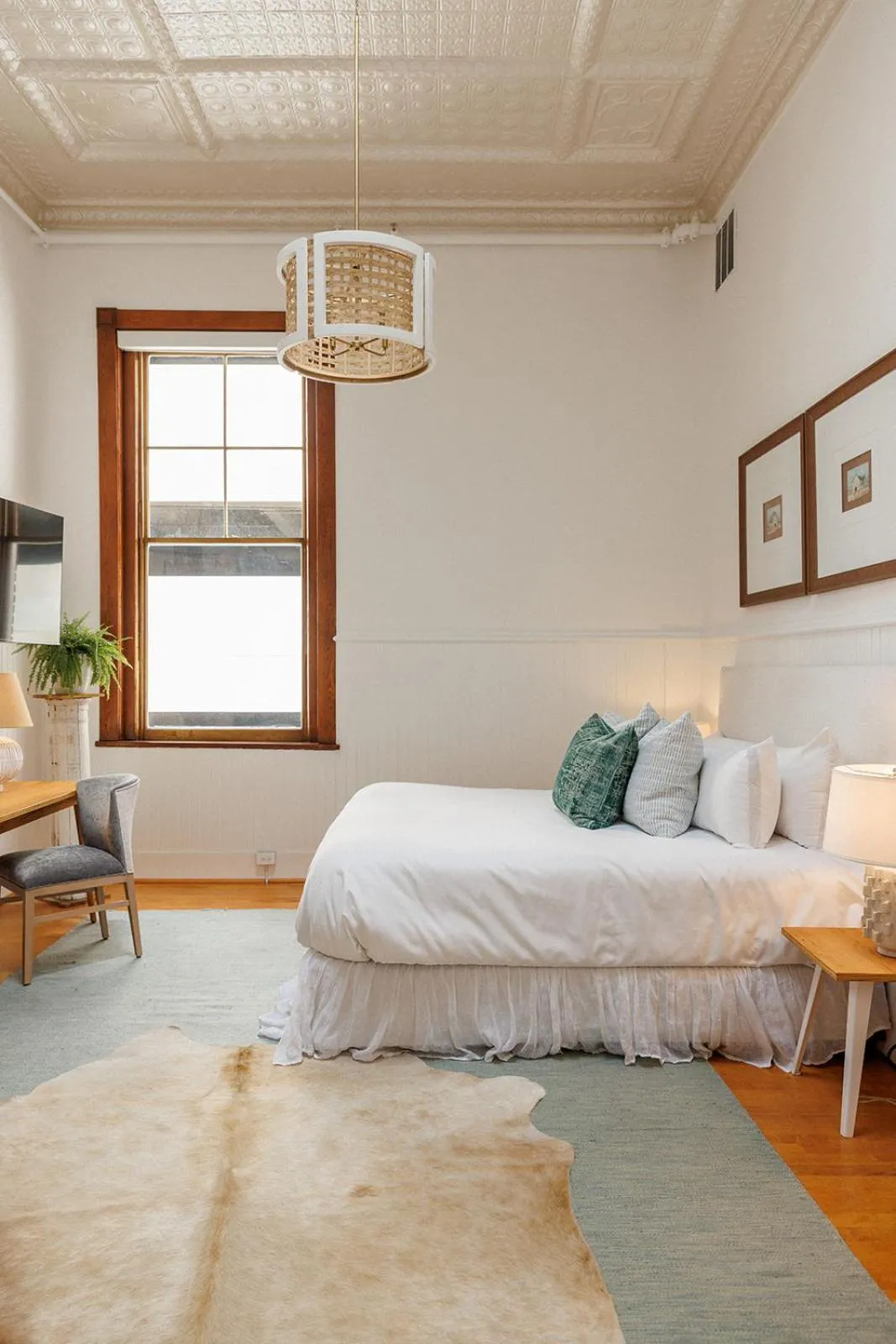 Bed in Fire Station One Boutique Hotel