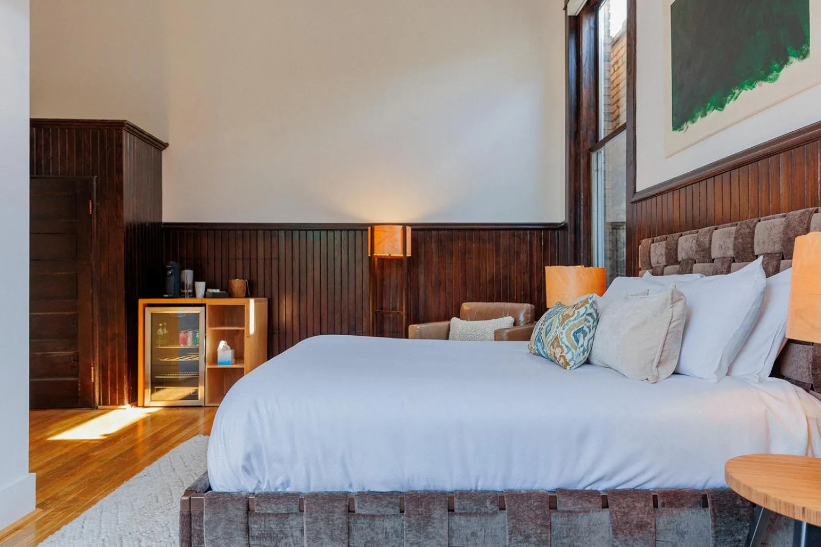 Bed in Fire Station One Boutique Hotel