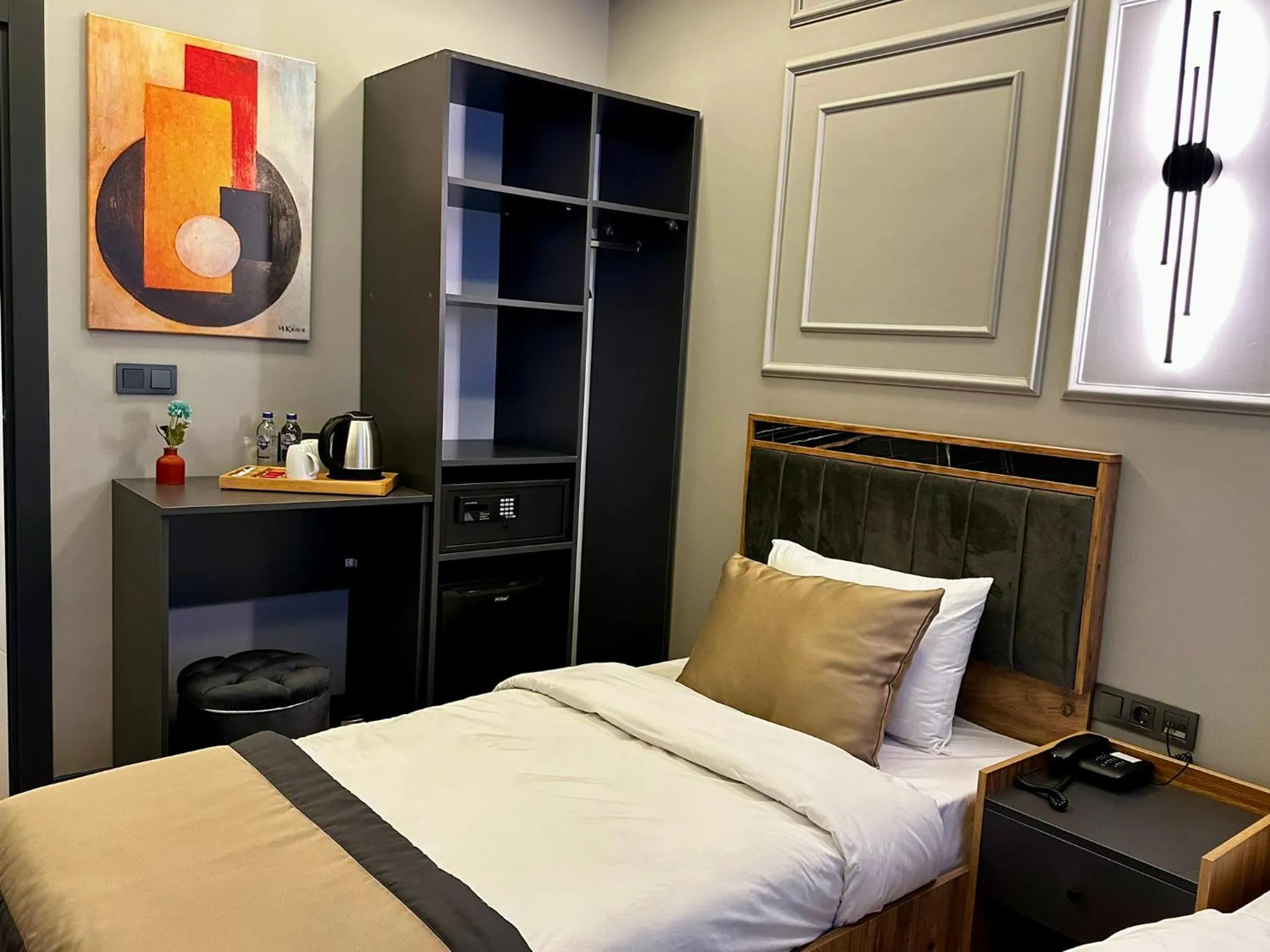 wardrobe, Bed in Skymoon Istanbul Airport Hotel