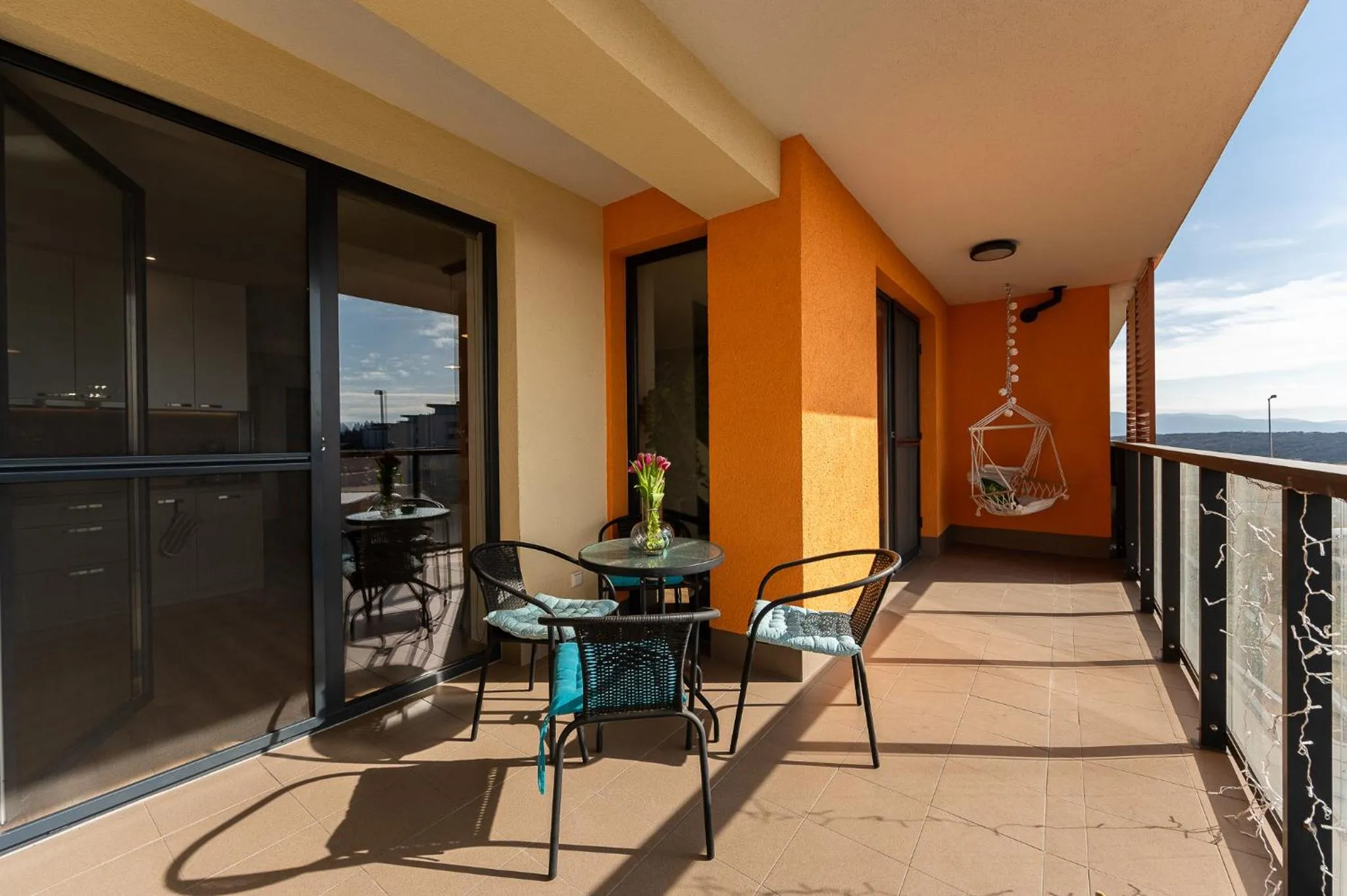 Balcony/Terrace in New Spacious Apartment with City View