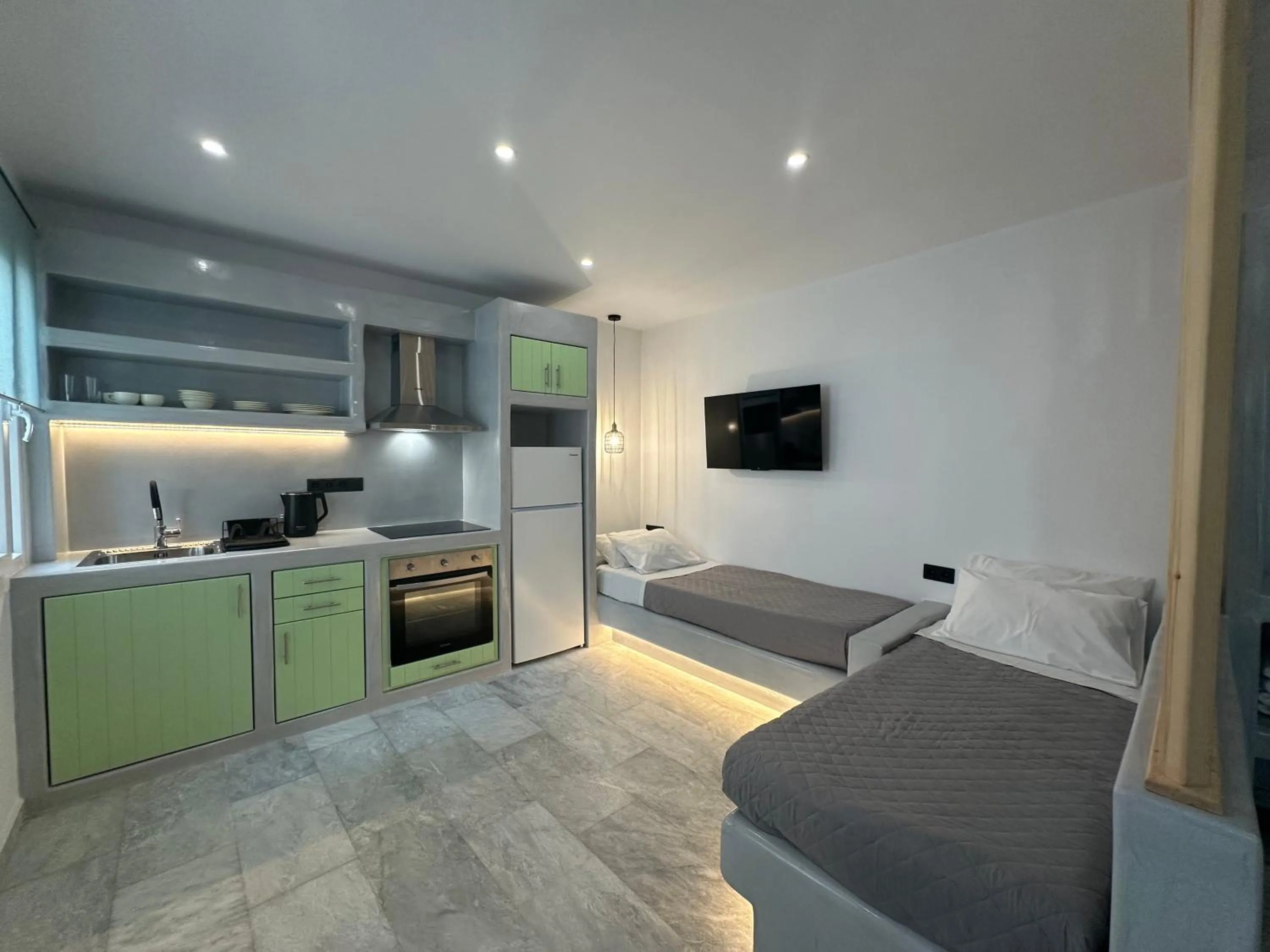 Kitchen or kitchenette in Aphrodite Hotel & Apartments