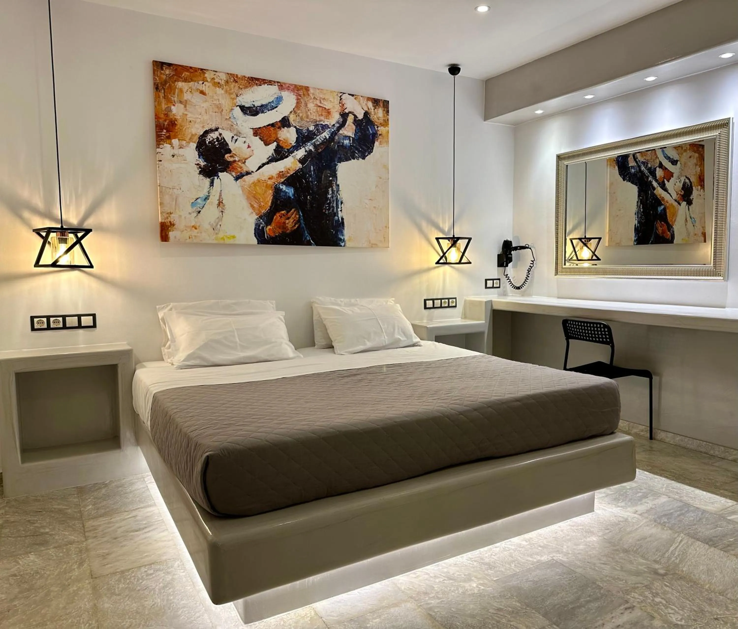 Bed in Aphrodite Hotel & Apartments