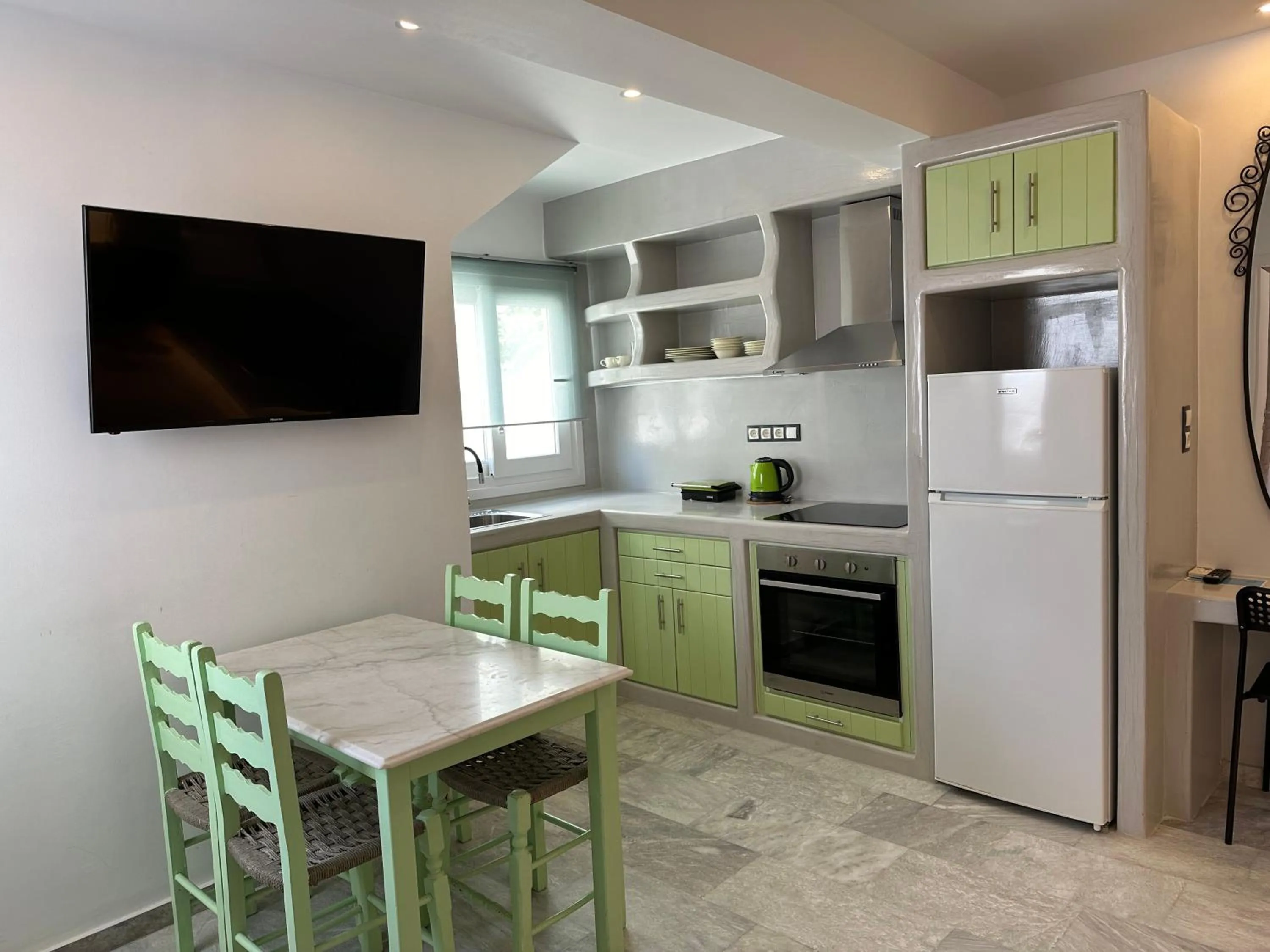 Kitchen or kitchenette in Aphrodite Hotel & Apartments