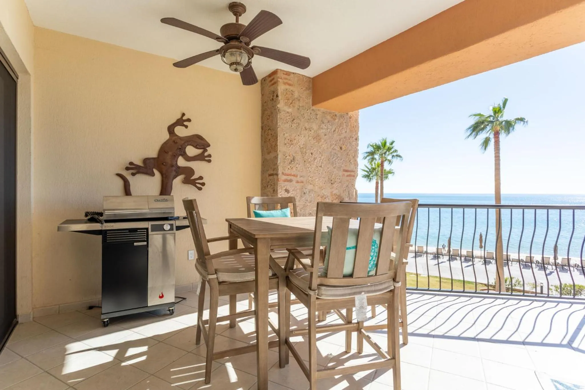 Patio in Sonoran Sea Resort BEACHFRONT Condo E203