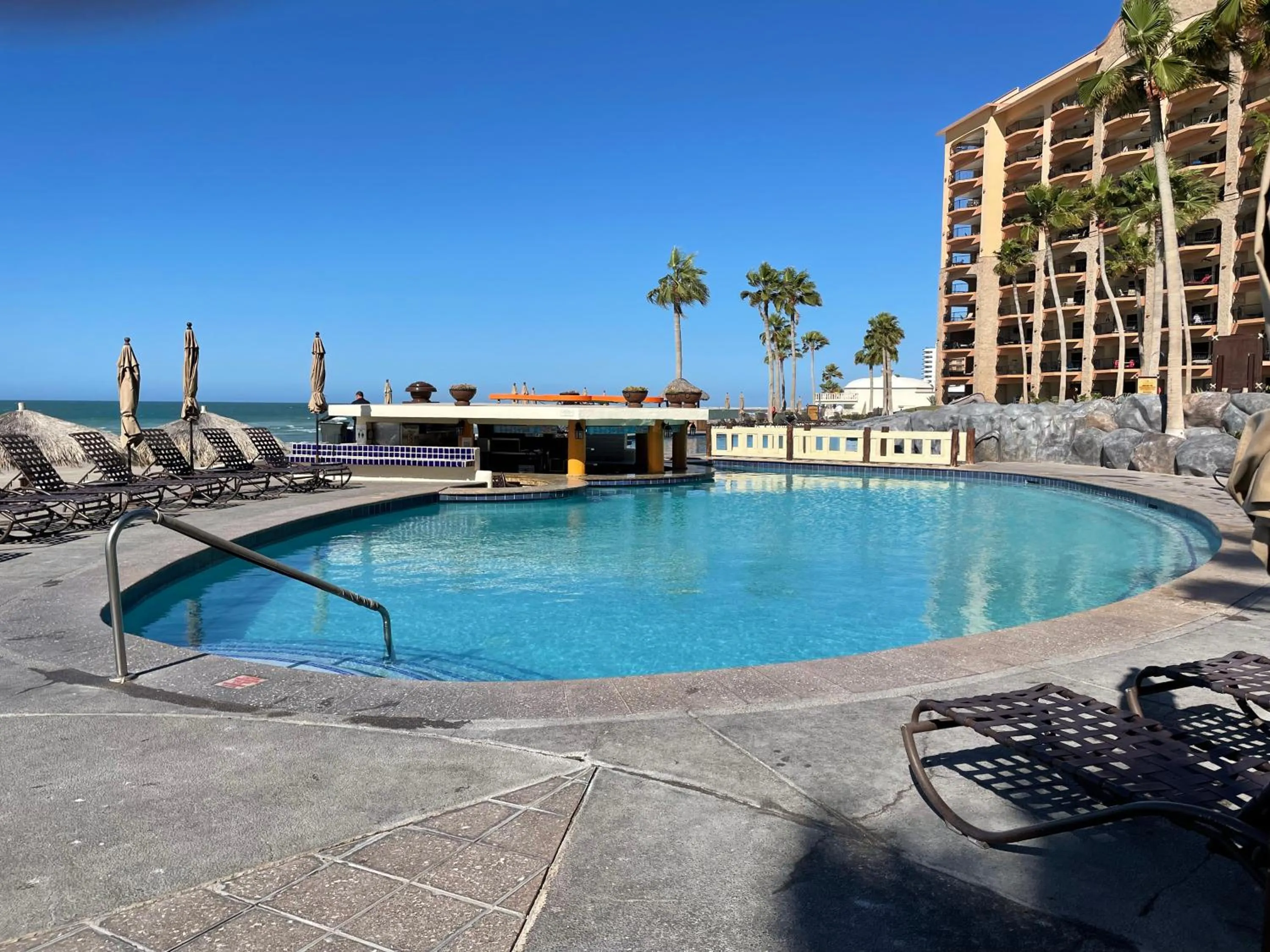 Patio in Sonoran Sea Resort BEACHFRONT Condo E203