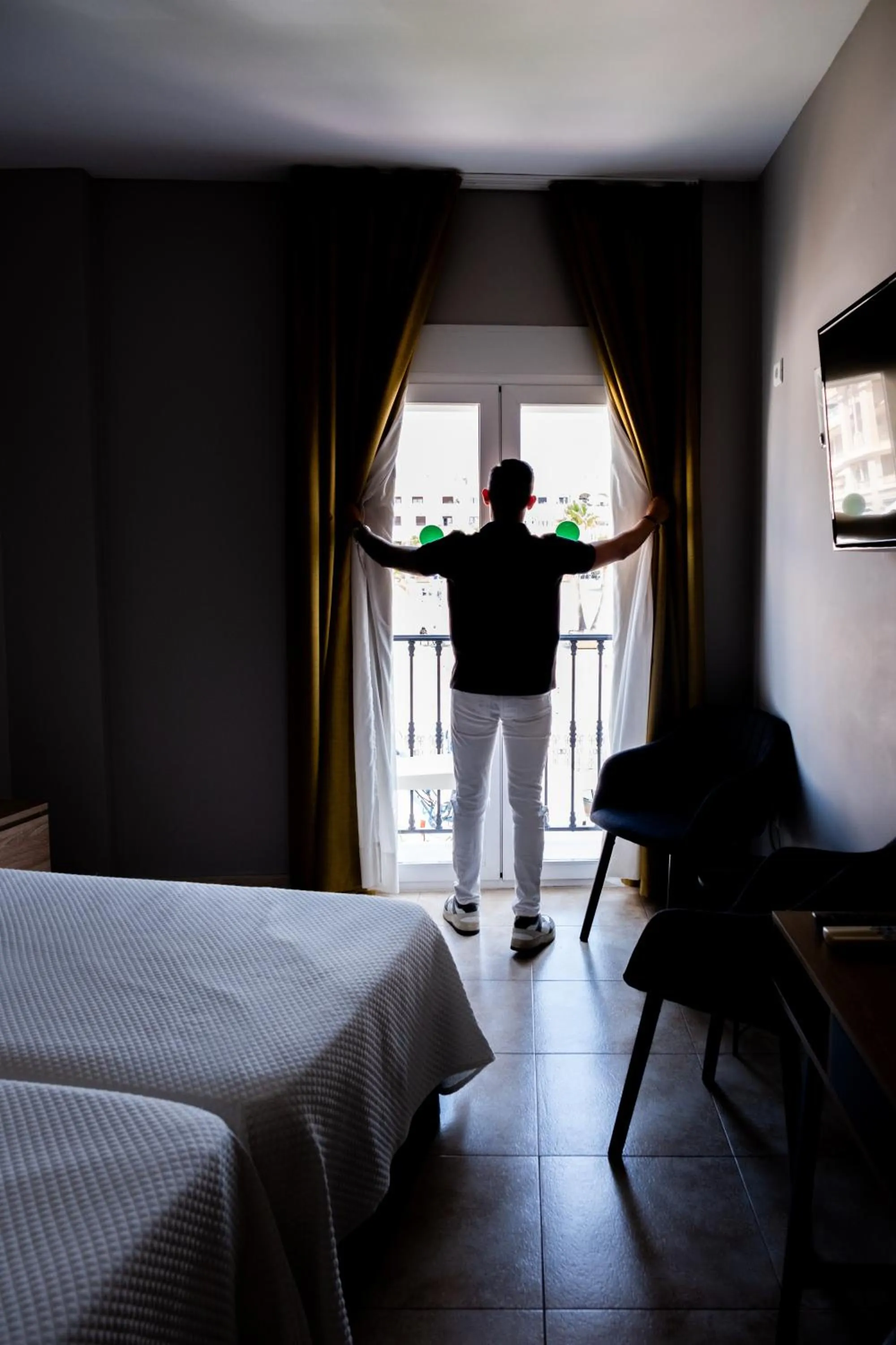 Bedroom, Bed in Hotel Puerta del Mar - Adults Recommended